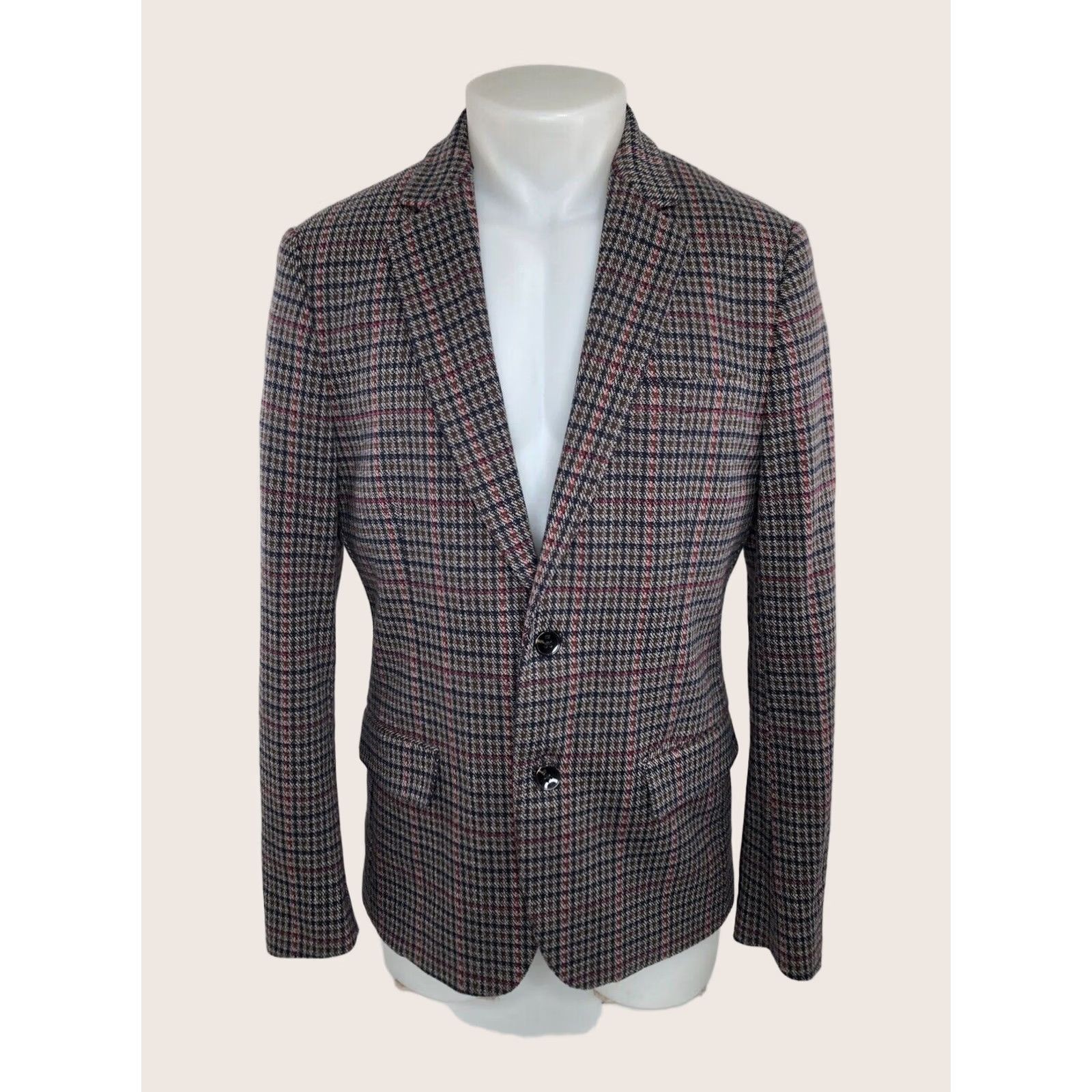Scotch & Soda SCOTCH & SODA Blazer Mens L Blazer Jacket Brown / Blue / Red 90s B3 EXCELLENT Size 42R - 1 Thumbnail