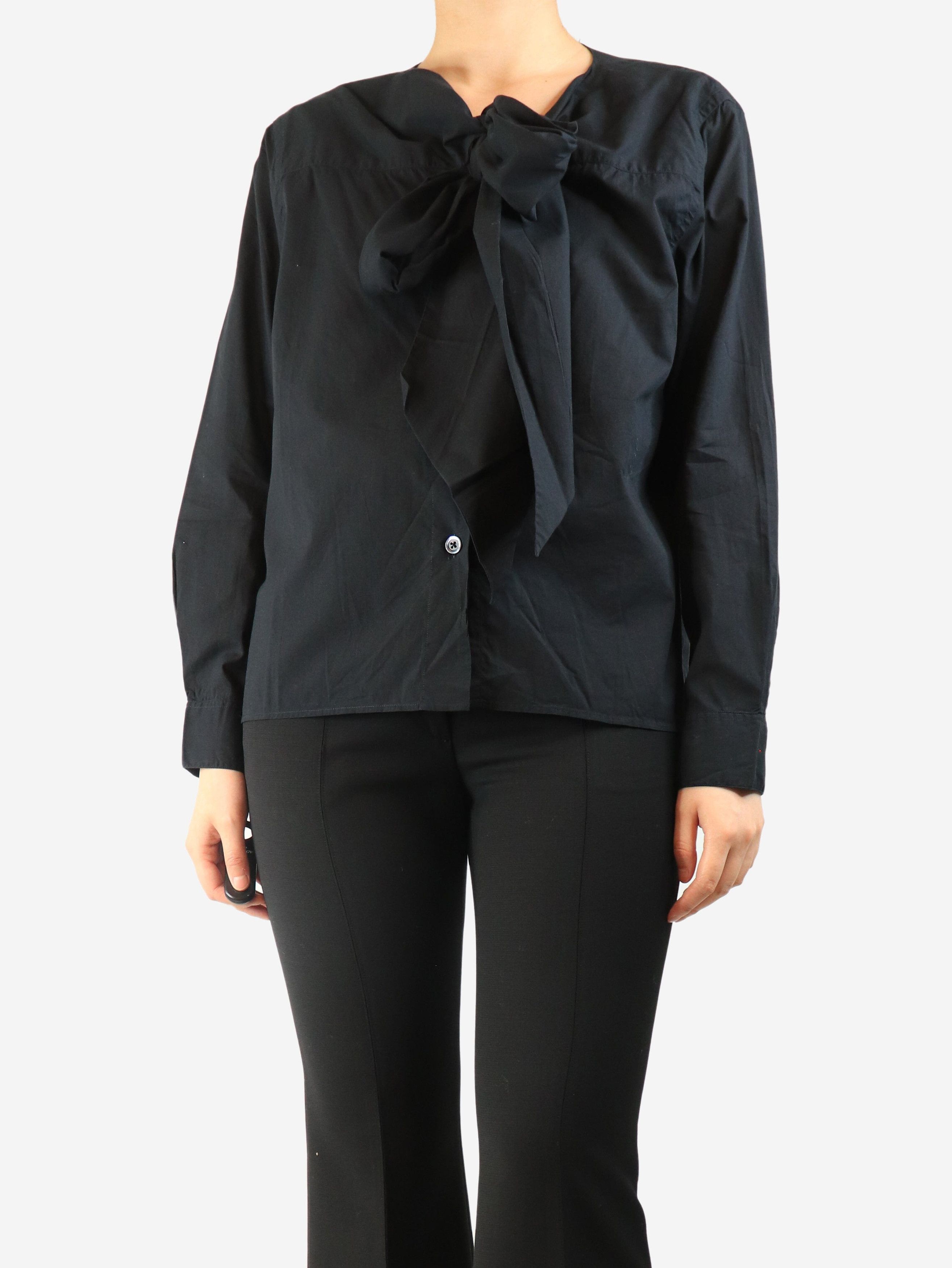 Other Black cotton neck-tie shirt - UK 14 Size L / US 10 / IT 46 - 1 Thumbnail