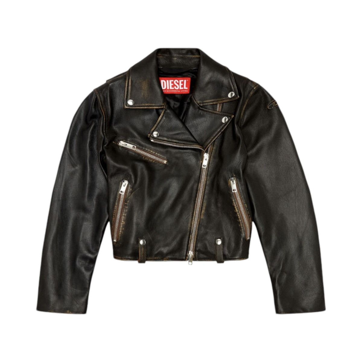 Diesel $1,400 Runway diesel L-edmea cropped leather jacket Size S / US 4 / IT 40 - 1 Thumbnail