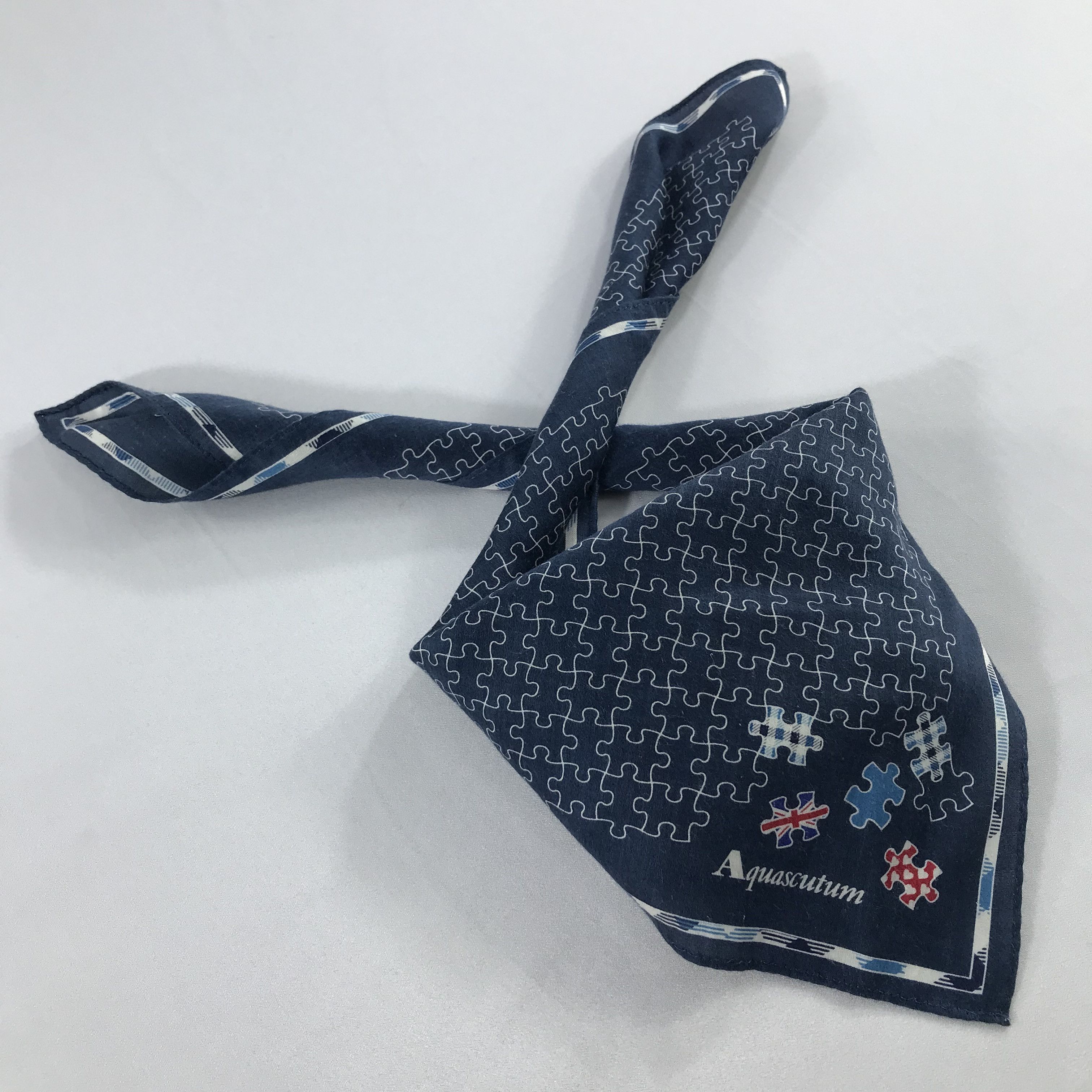 Aquascutum × Vintage Aquascutum Bandana / Handkerchief / Neckerchief - S2438 Size ONE SIZE - 4 Thumbnail