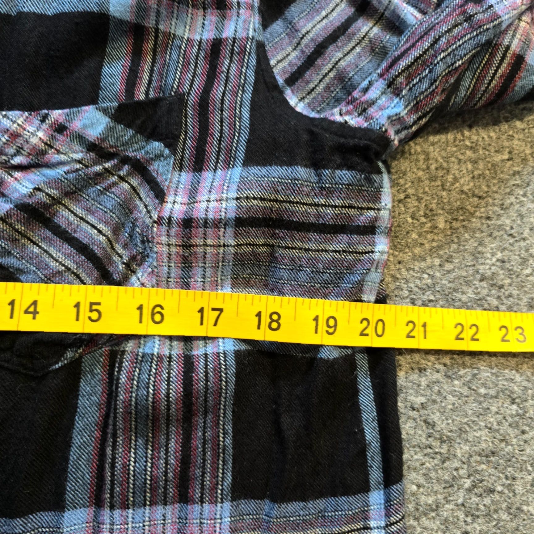 CLOT Cloth Stone Top Womens Large Black Blue Plaid Flannel Casual Button Collar Long Sleeve Lightweight Regular Size L / US 10 / IT 46 - 5 Thumbnail