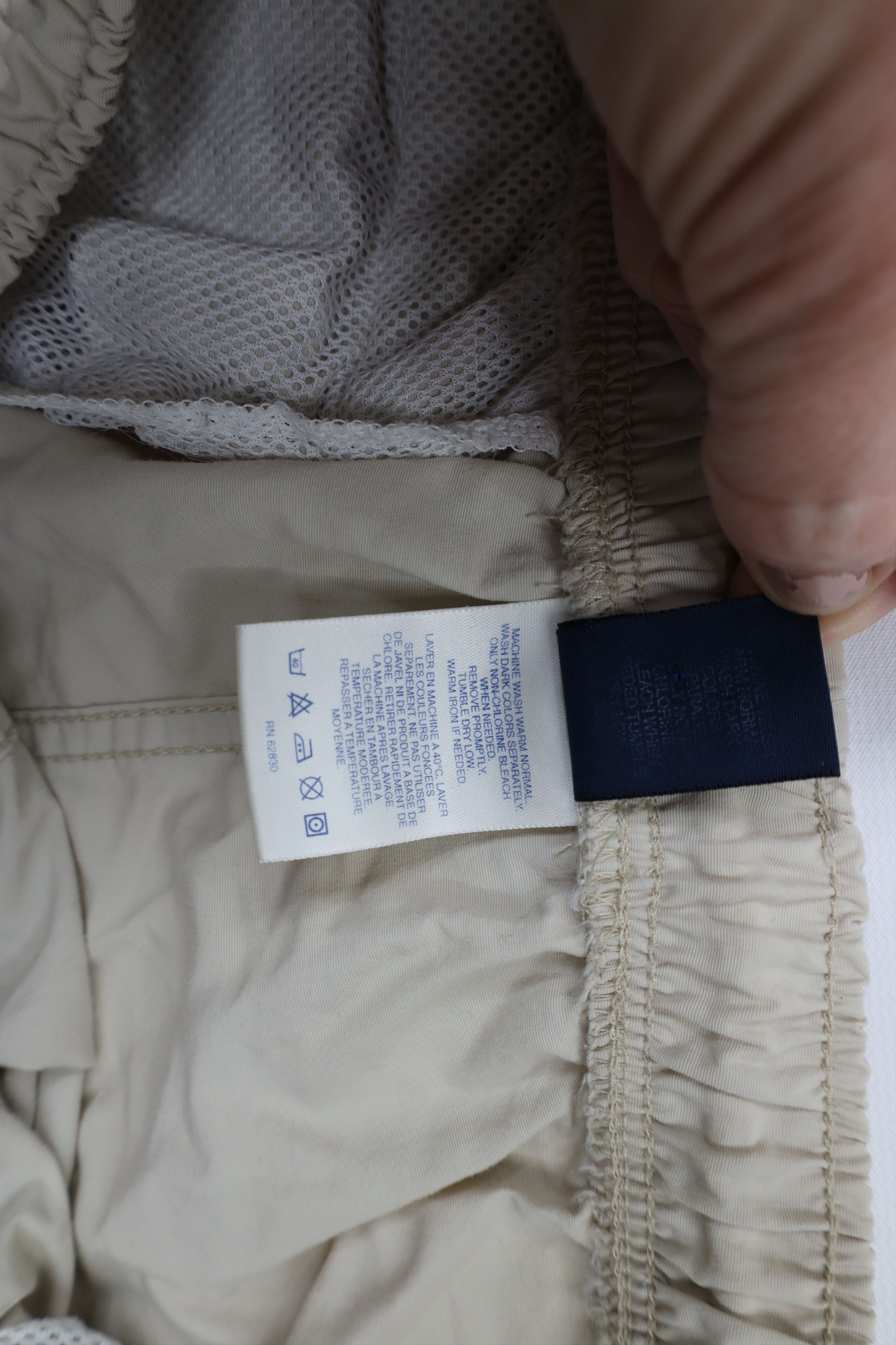 Lands' End × Vintage Vintage 90s Lands End Wide Leg Windbreaker Pants Beige USA Size 38" / US 16 / IT 52 - 7 Thumbnail