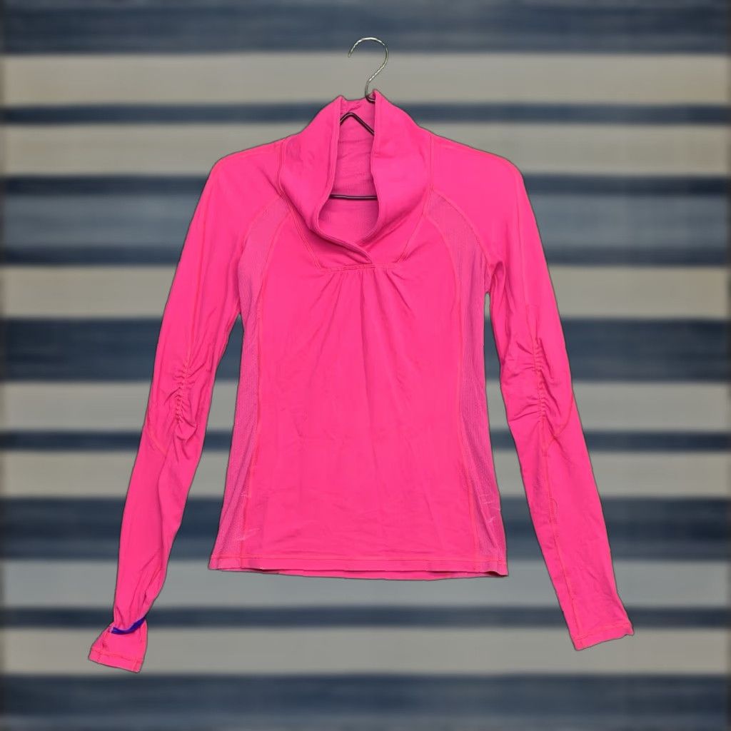 Lululemon Lululemon Shirt Womens Small Magenta Run Trail Tech Long Sleeve Shawl Collar Size S / US 4 / IT 40 - 1 Thumbnail