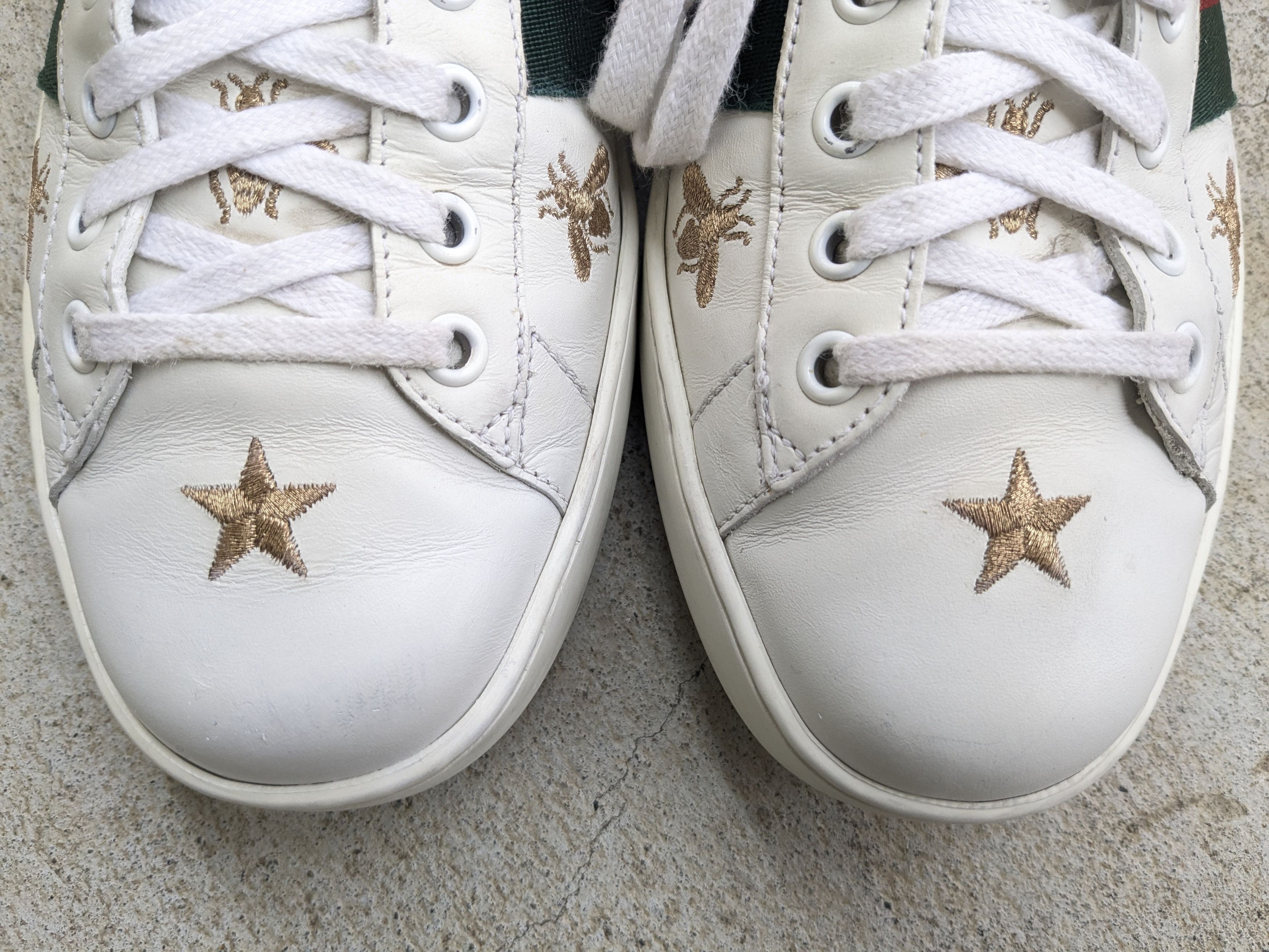 Gucci Gucci Ace Sneakers White Bee Stars Low 7 Leather Size US 7 / EU 40 - 7 Thumbnail