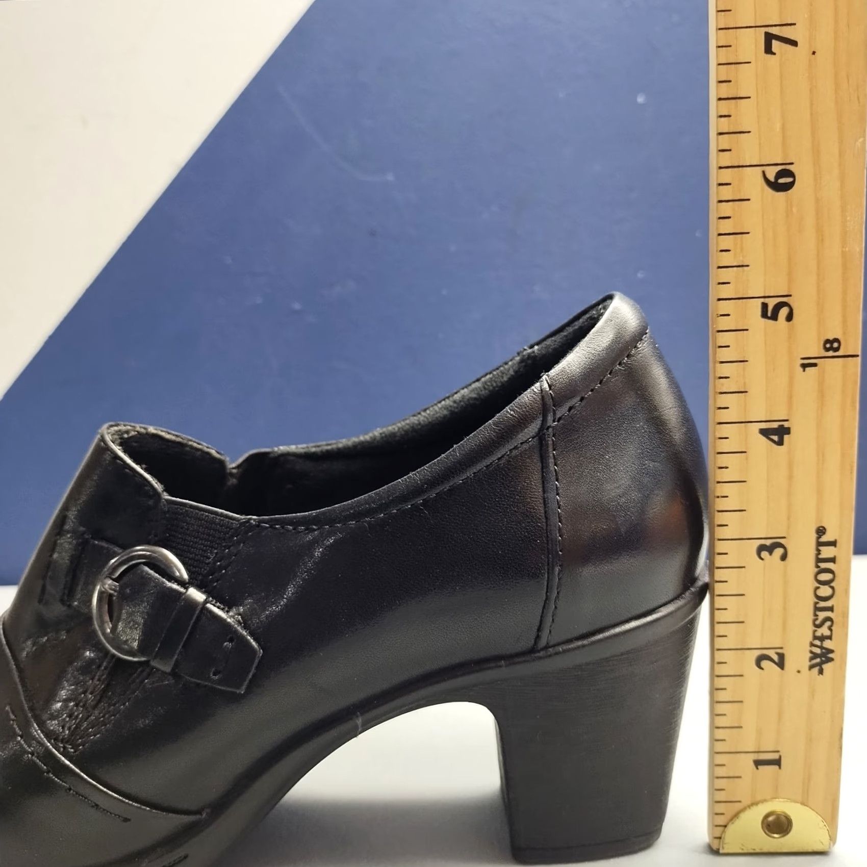Vintage Earth Origins McLean Bootie Womens Size 7 Black Upper Leather Block Heel Slip On Boots Size US 7 / IT 37 - 8 Thumbnail