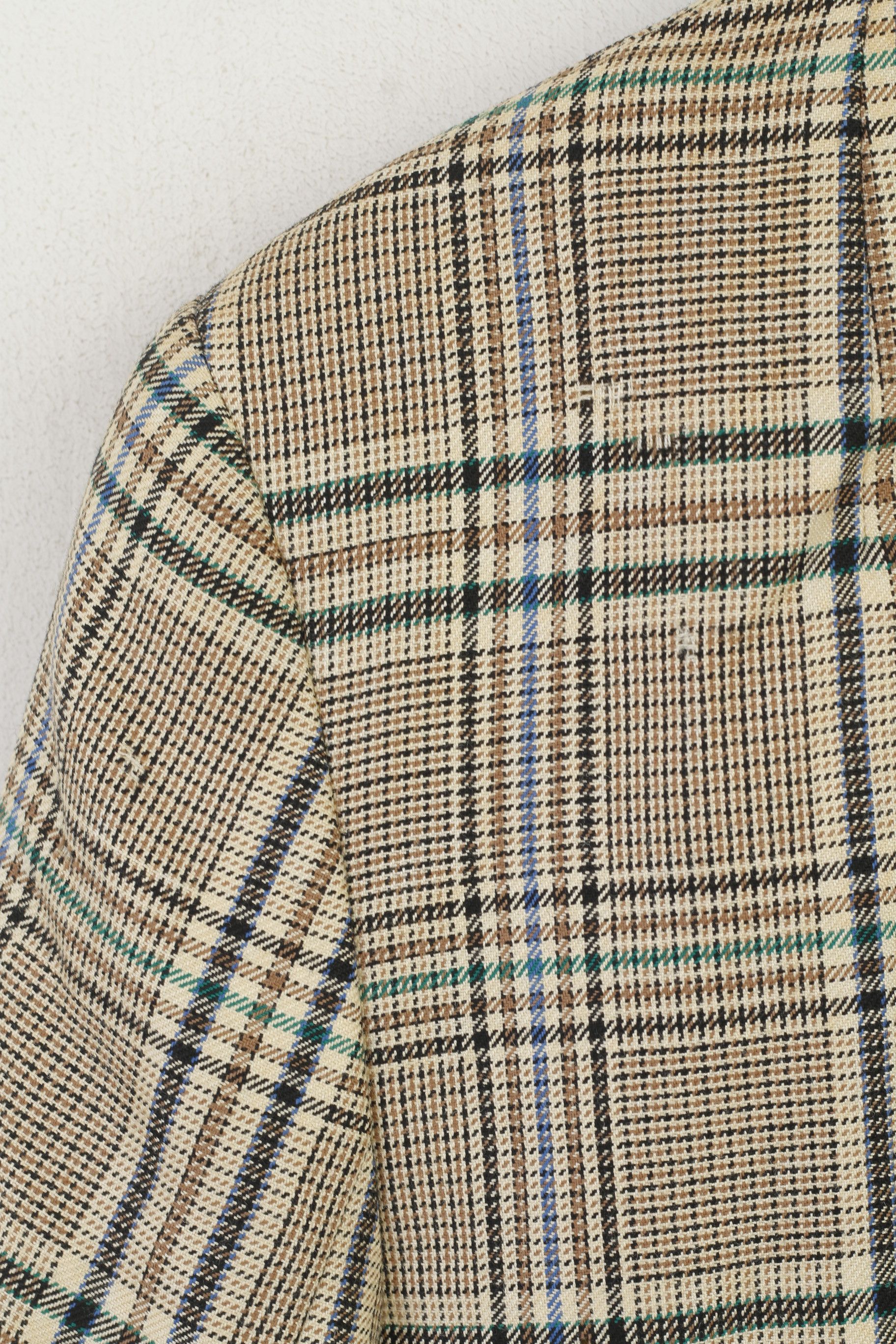 Vintage Sebastiano Women 42 XL Blazer Beige Wool Check 6220 Size L / US 10 / IT 46 - 6 Thumbnail