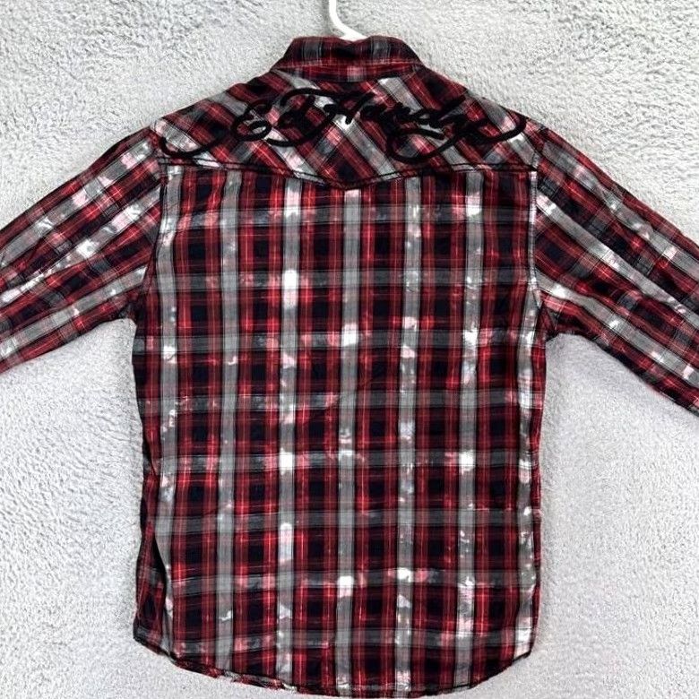 Ed Hardy Ed Hardy Western Shirt Mens Small Red Plaid Snap Button Up Cowboy Pocket Shirt Size US S / EU 44-46 / 1 - 3 Thumbnail