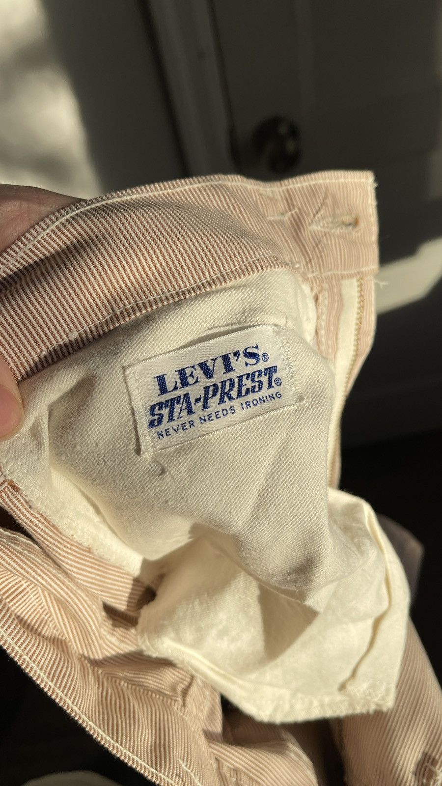 Levi's × Vintage 1960s Levi’s Big E pinstriped flared bell bottom slacks Size 28" / US 6 / IT 42 - 6 Thumbnail