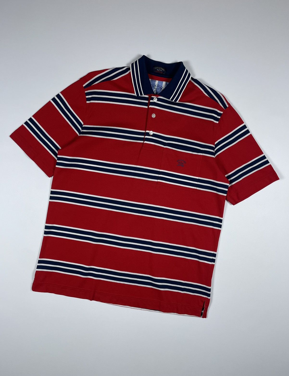 Paul & Shark Vintage Paul & Shark Polo Striped Shirt Size US L / EU 52-54 / 3 - 2 Thumbnail