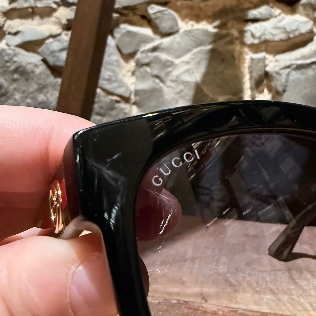 Gucci Gucci GG0034 Black Frame Glitter Web Branch Sunglasses Size ONE SIZE - 5 Thumbnail