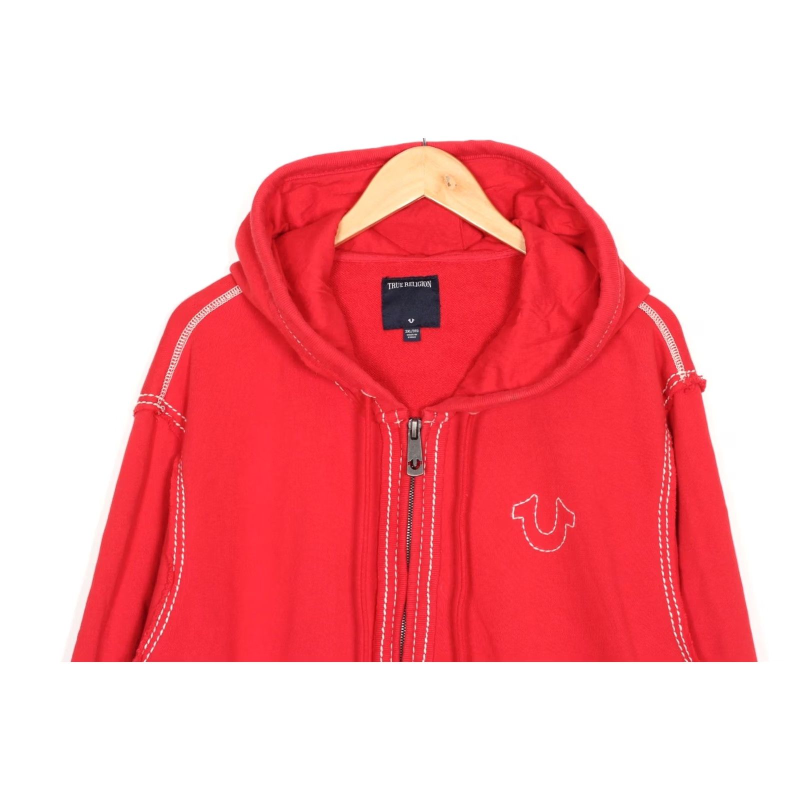 True Religion TRUE RELIGION Full Zip Hoodie Sweatshirt Men 3XL Red VR3546 Size US XXL / EU 58 / 5 - 2 Thumbnail