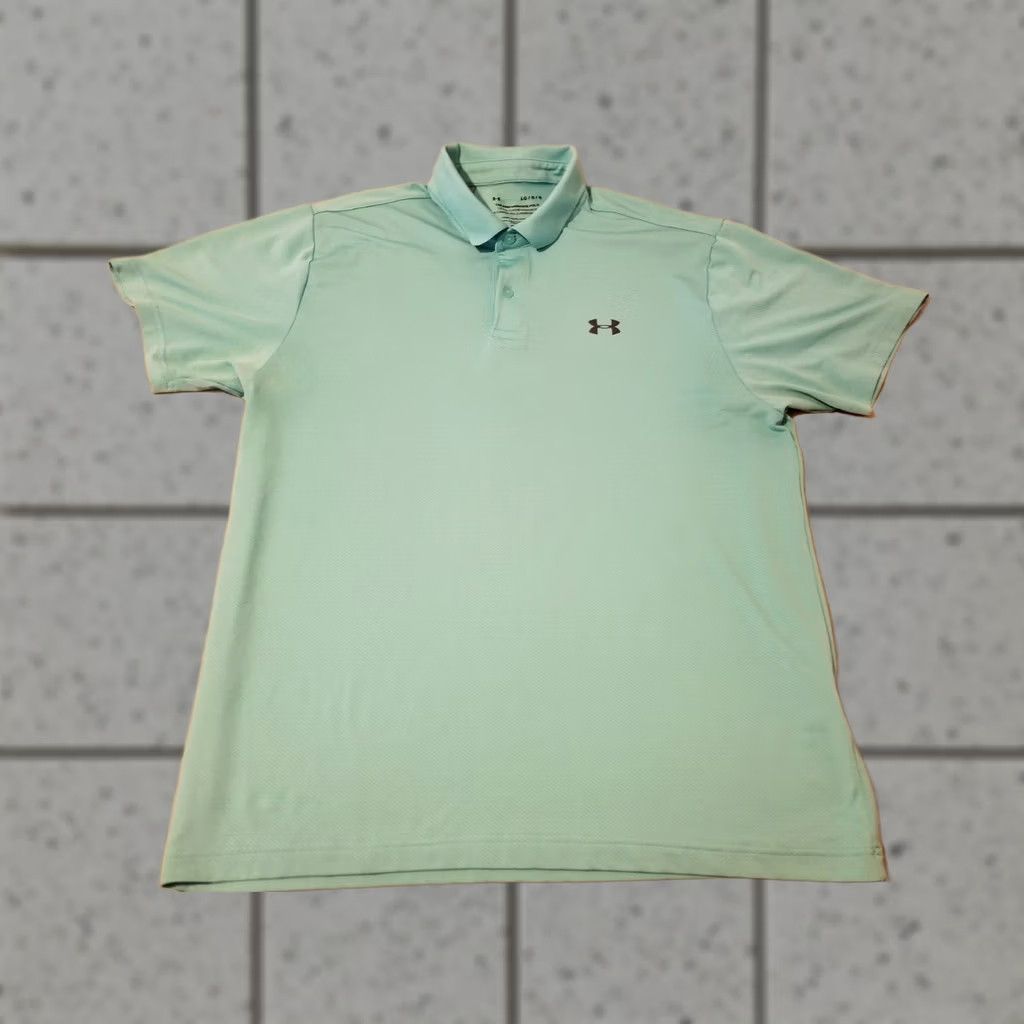 Under Armour Mens Under Armour Polo Shirt L Large Green Athletic Gym Workout Size US L / EU 52-54 / 3 - 1 Thumbnail