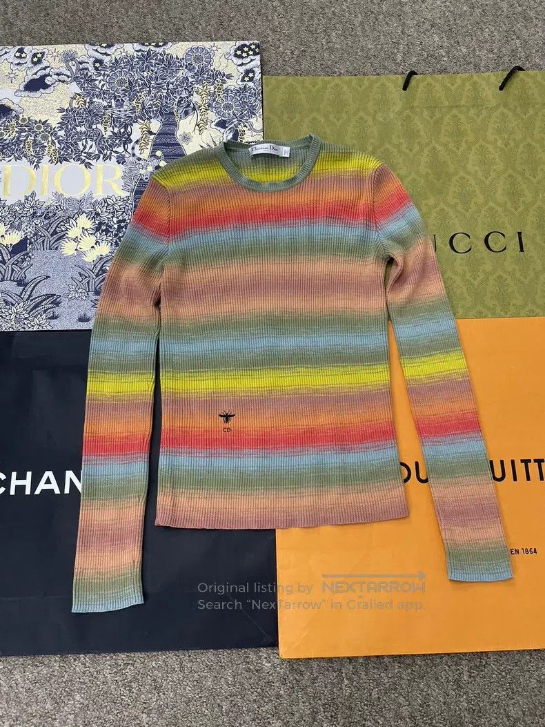 Dior Dior Rainbow striped knit sweater Size XS / US 0-2 / IT 36-38 - 1 Thumbnail