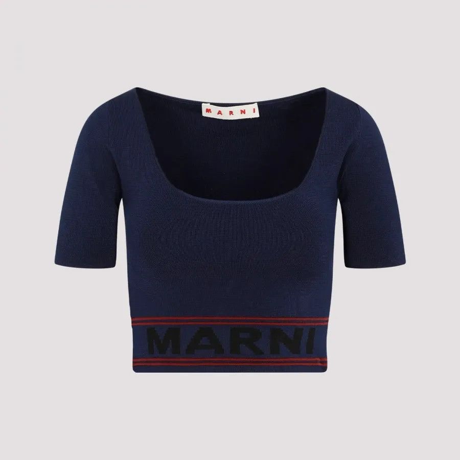 Marni o1w1db10824 Mini Sweater in Navy Blue Size M / US 6-8 / IT 42-44 - 1 Thumbnail