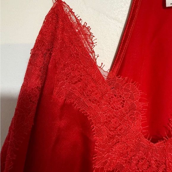 CAMI NYC CAMI NYC Red Silk Lace Trim Camisole Tank Top - Size Small Size S / US 4 / IT 40 - 6 Thumbnail