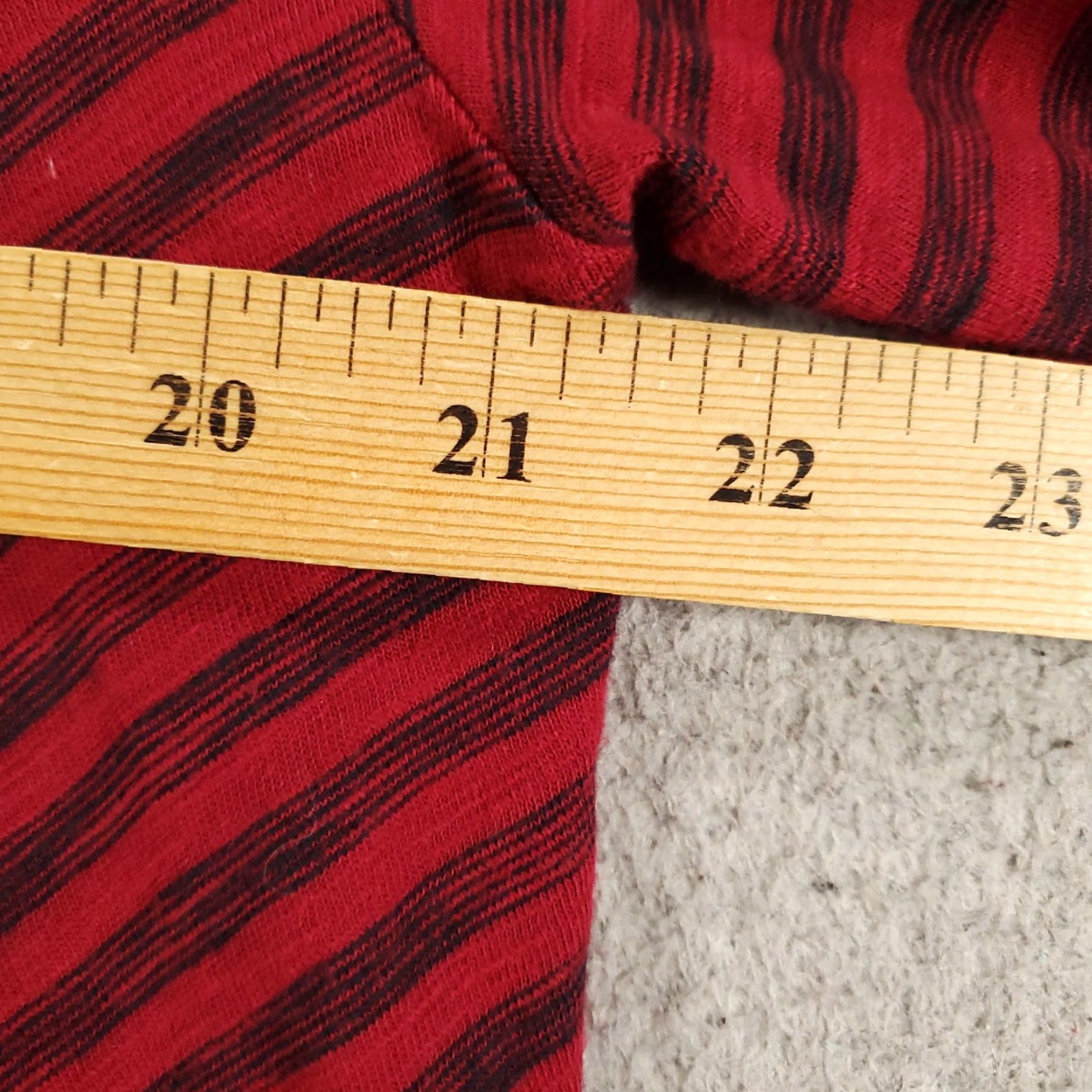 Habitat Habitat Womens Blouse Medium Red Black Asymmetric Hem Striped Shirt Size M / US 6-8 / IT 42-44 - 4 Thumbnail