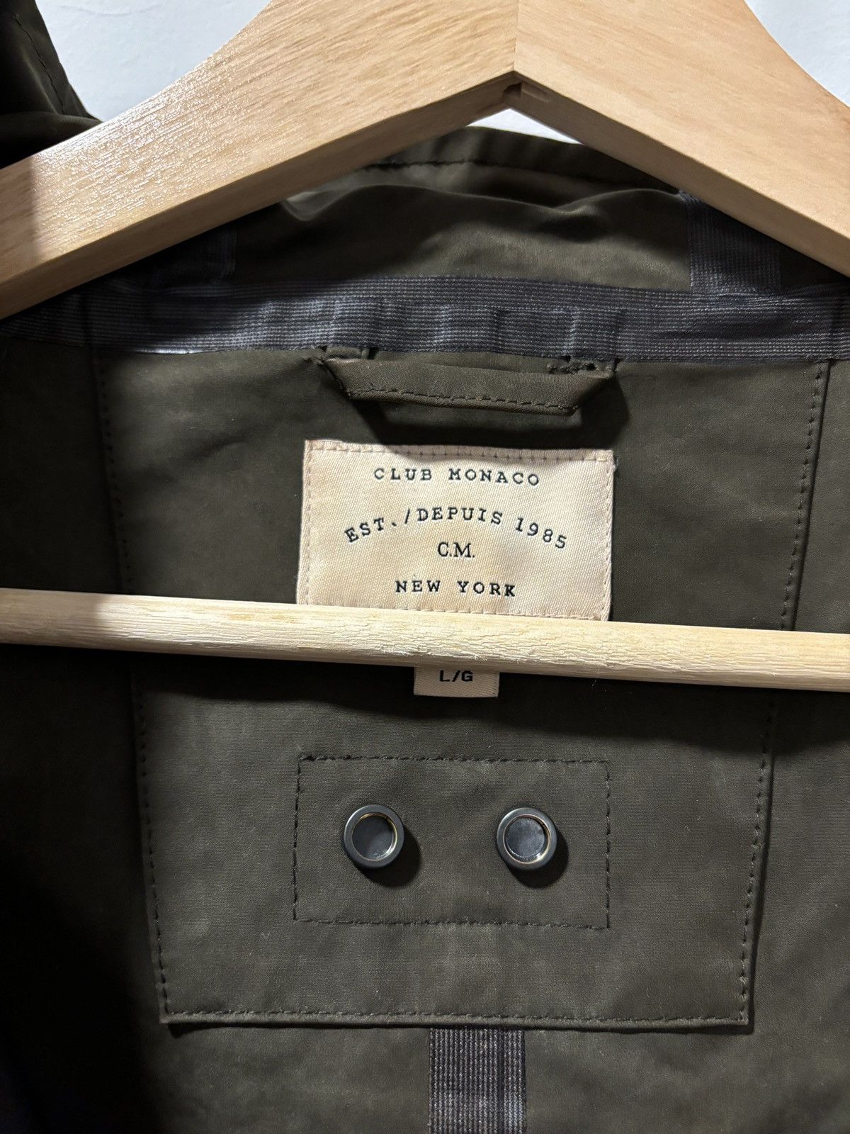 Club Monaco Club Monaco Rain Coat Jacket Modern Men's Large Olive Size US L / EU 52-54 / 3 - 3 Thumbnail