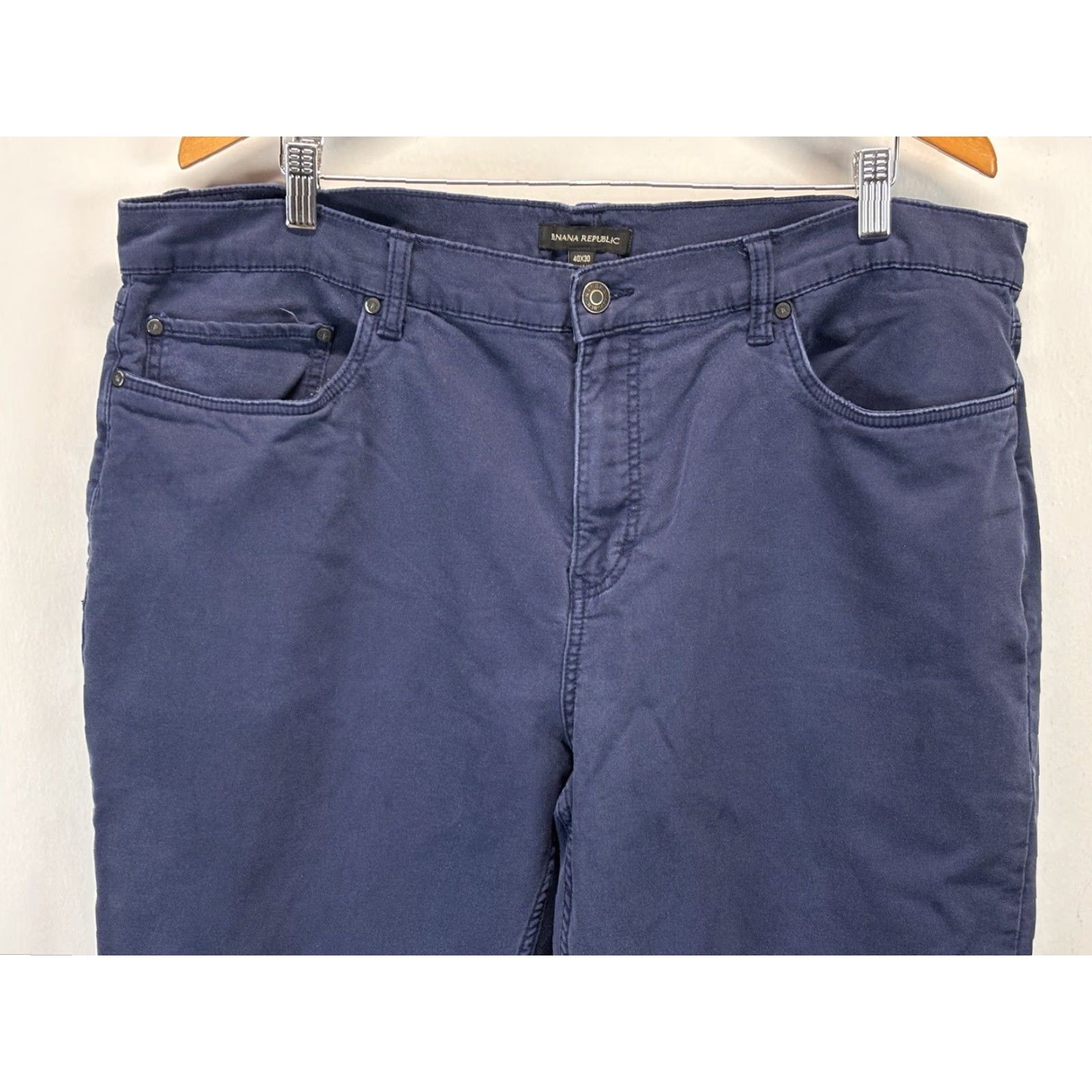 Banana Republic Banana Republic 5 Pocket Chino Pants Sz 40x30 Men’s Blue Stretch Straight Leg Regular Inseam 30 in Cotton Blend Size US 40 / EU 56 - 2 Thumbnail