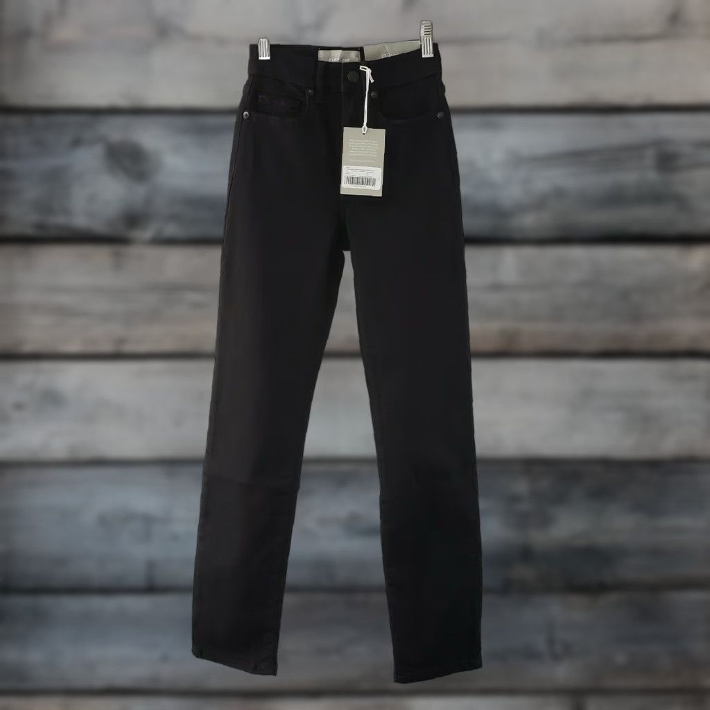 Everlane Everlane Womens High Rise Slim Straight Jeans Sz 23 Solid Black Button Fly Size 40" / US 18 - 1 Thumbnail