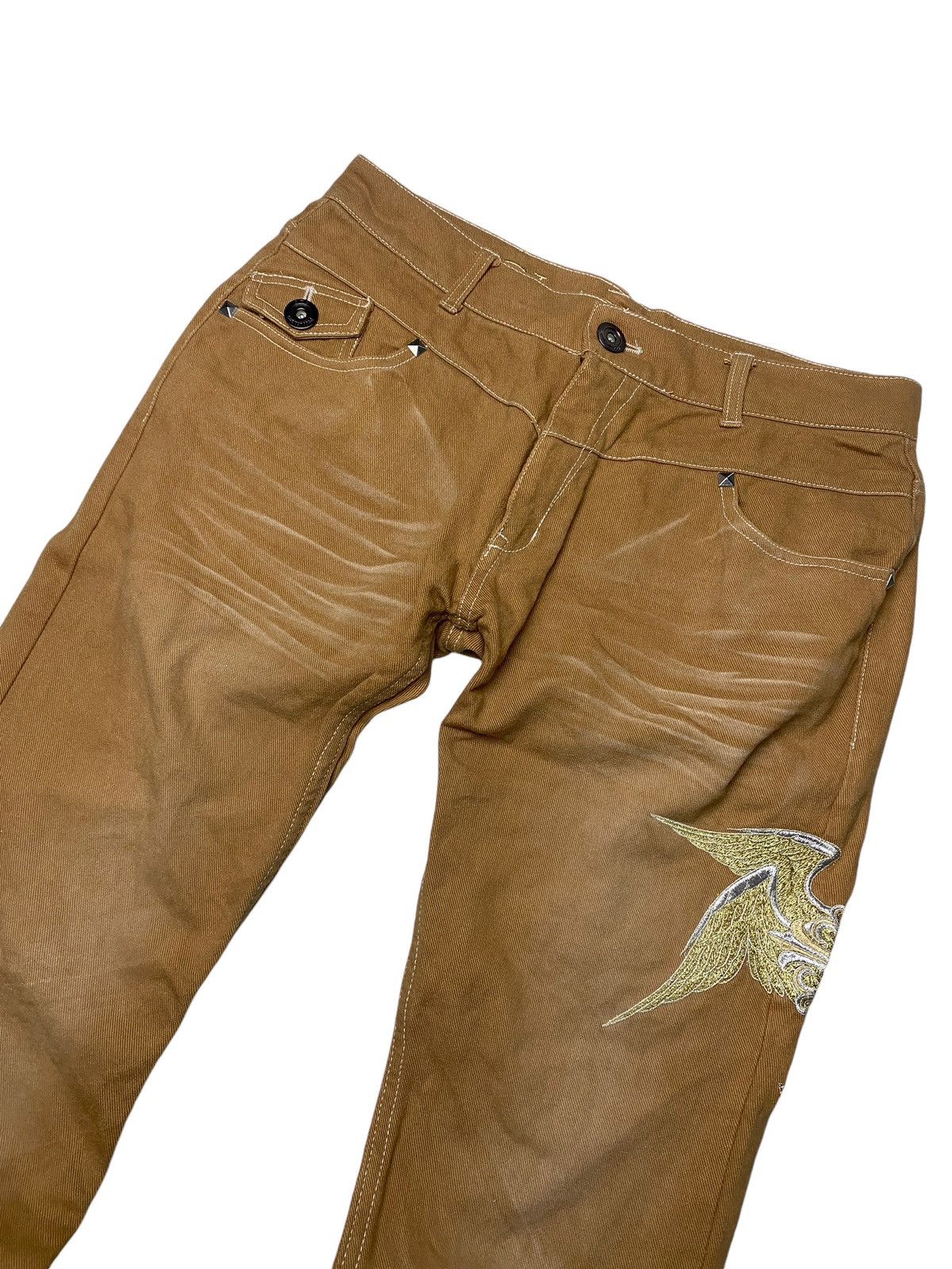 If Six Was Nine × Japanese Brand × Le Grande Bleu (L.G.B.) 2000's Gladiate Flared Poem Wings Seawashed Pants Size US 35 - 7 Thumbnail