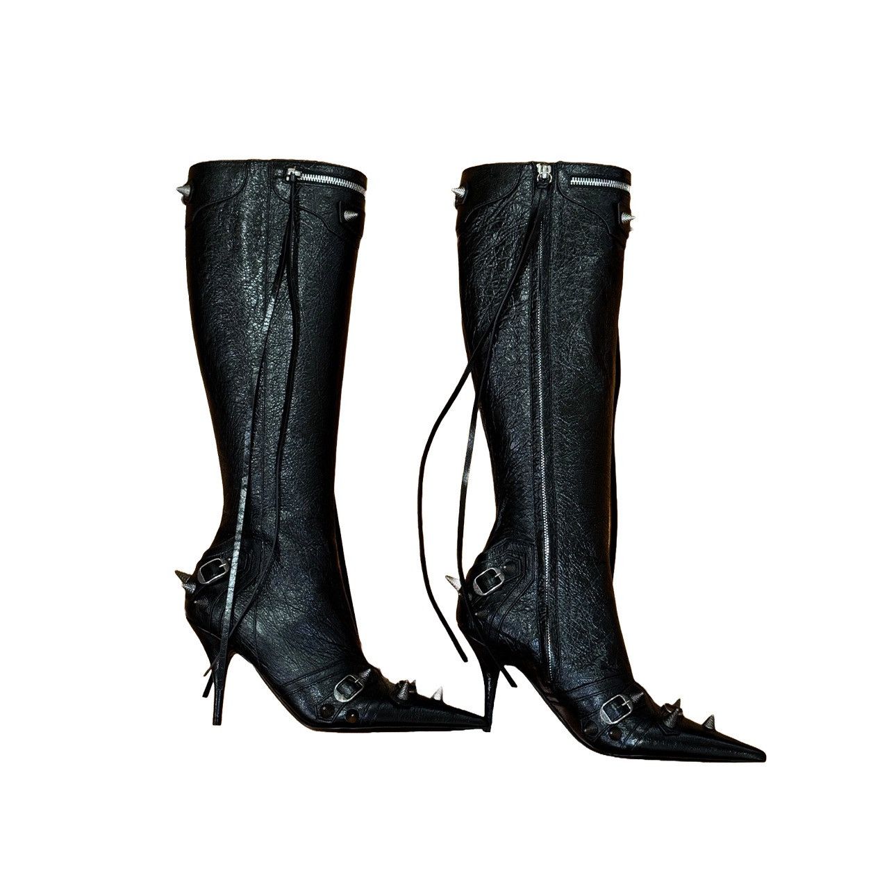 Balenciaga Balenciaga Cagole Spiked Leather Boots NEW Size US 6 / IT 36 - 8 Thumbnail