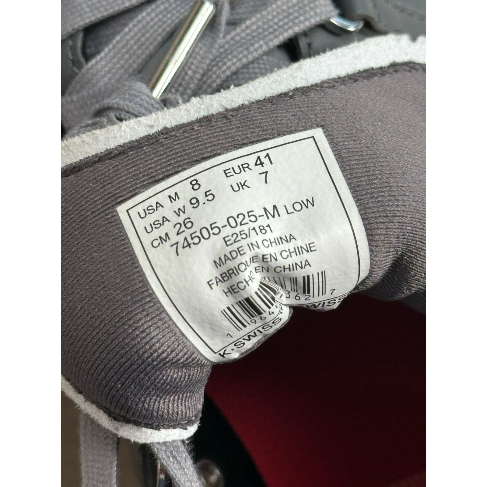 K-Swiss K-Swiss x Anwar Carrots Classic 66 NXT Grey Sneaker -Size 8M Size US 8 / EU 41 - 10 Thumbnail