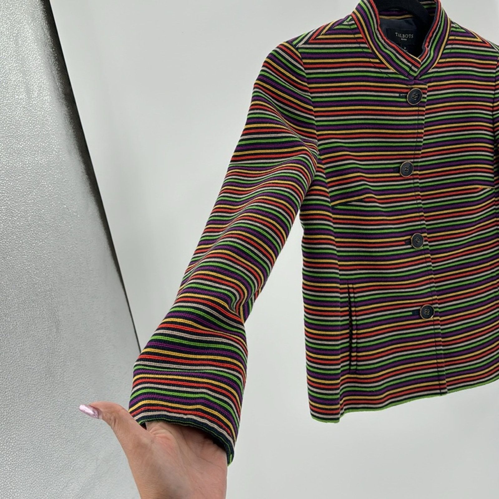 Other Talbots Cotton Blend Striped Blazer Multicolor Lined sz 4P Size S / US 4 / IT 40 - 7 Thumbnail