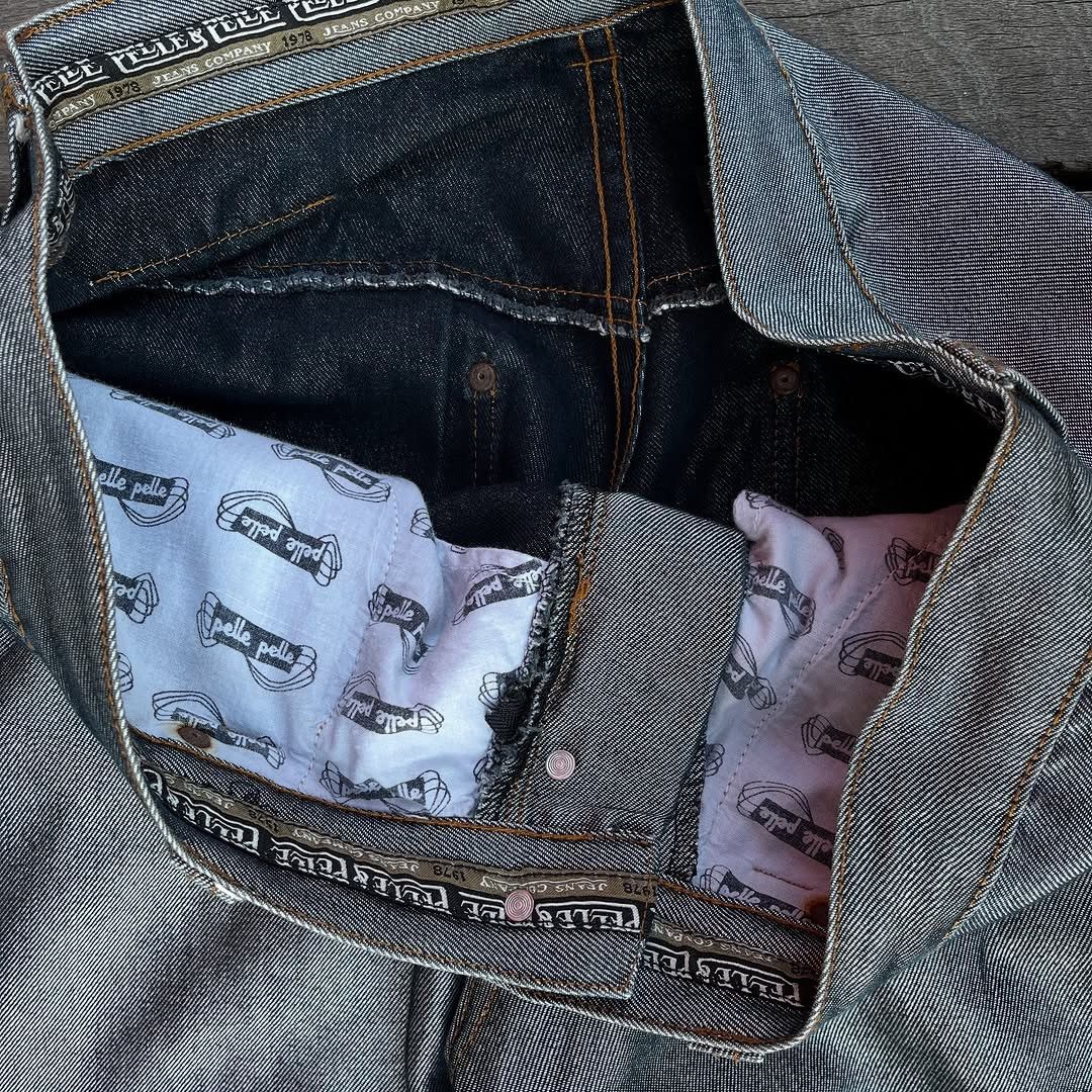 Pelle Pelle Pelle Pelle Y2K metallic silver baggy denim jeans Size US 36 / EU 52 - 19 Thumbnail