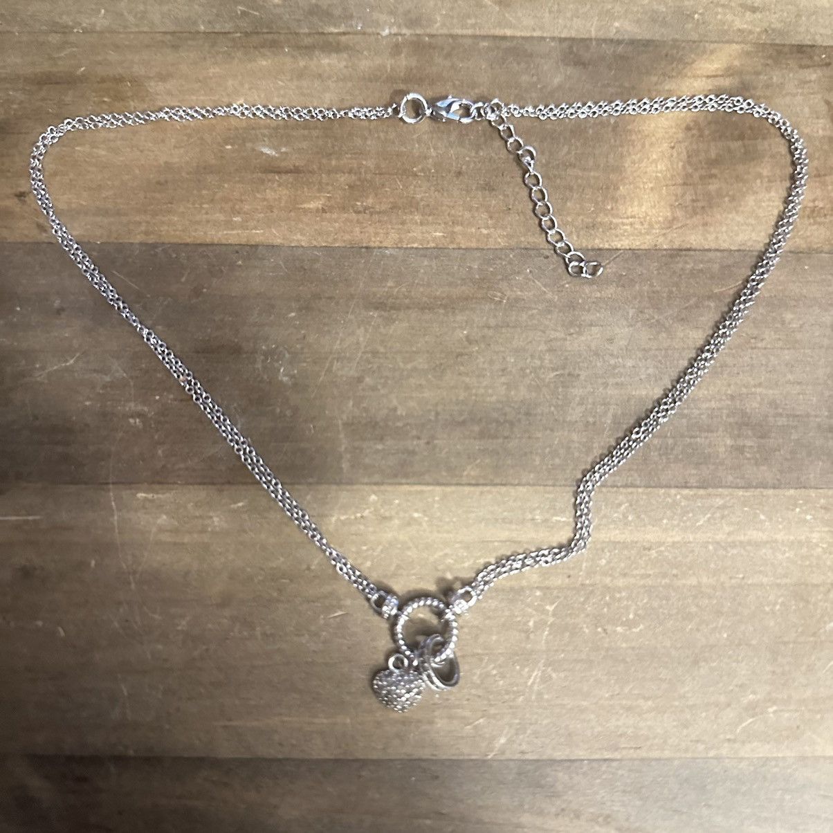Other Paved heart charm pendant necklace Size ONE SIZE - 2 Thumbnail