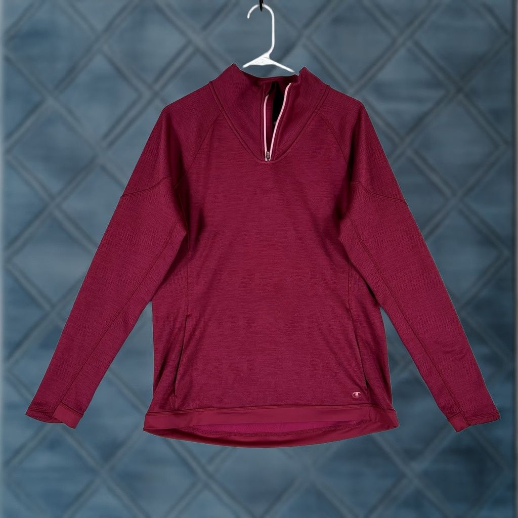 Champion Champion Performance Warm Ctrl 1/4 Zip Long Sleeve Pullover Womens Large Running Top Size L / US 10 / IT 46 - 1 Thumbnail