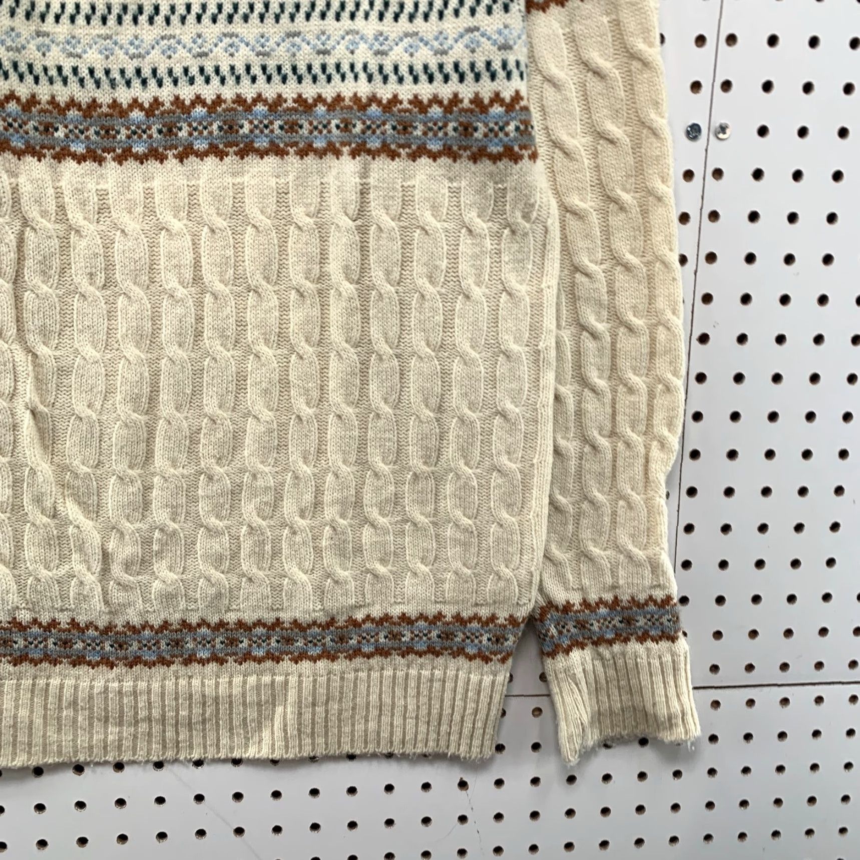 Vintage VINTAGE Lord Jeff Sweater Mens M Beige Fair Isle Cable Knit Orlon Acrylic Size US M / EU 48-50 / 2 - 4 Thumbnail