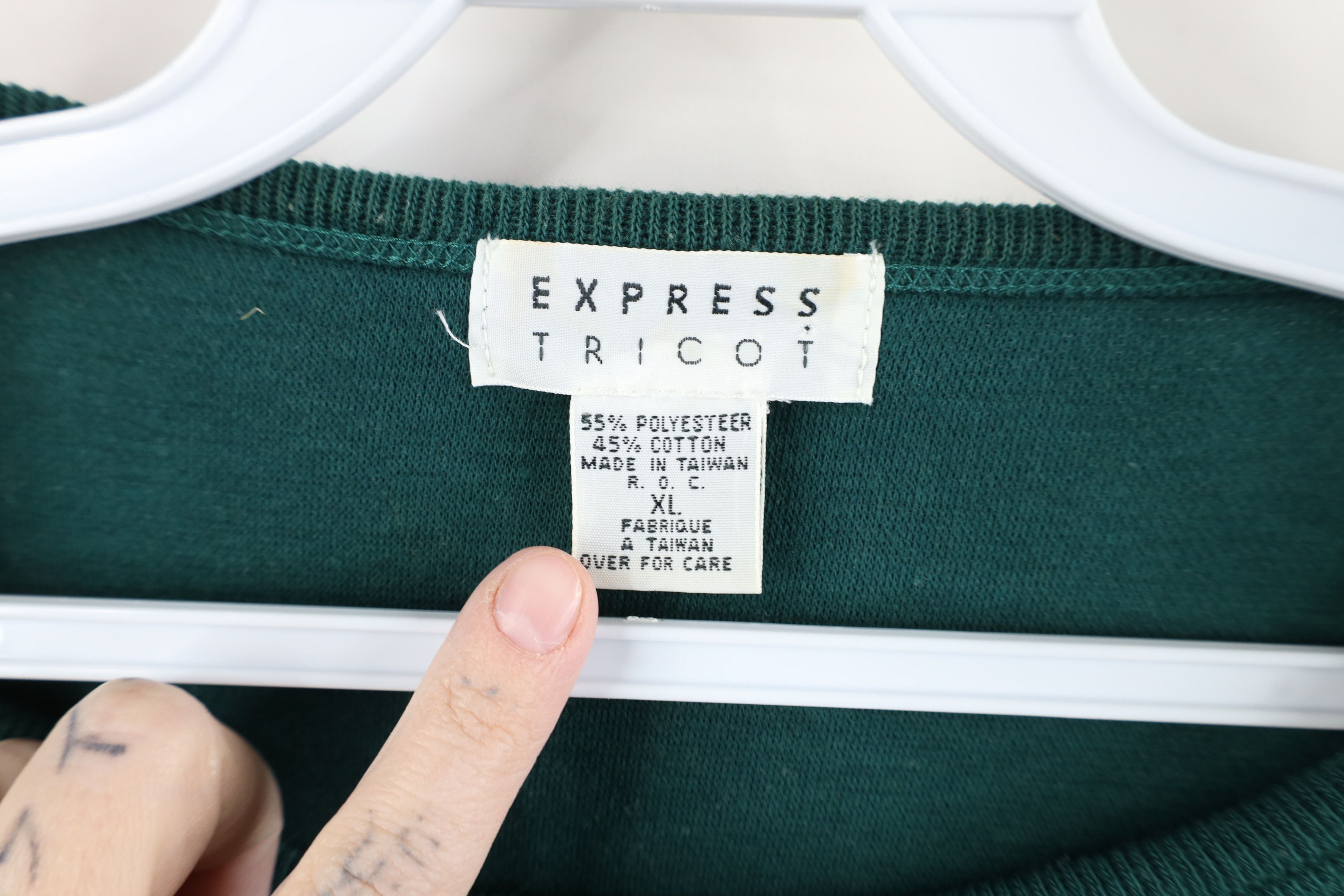 Express × Vintage Vintage 90s Express Thermal Ribbed Knit 3/4 Sleeve T-Shirt Size XL / US 12-14 / IT 48-50 - 4 Thumbnail