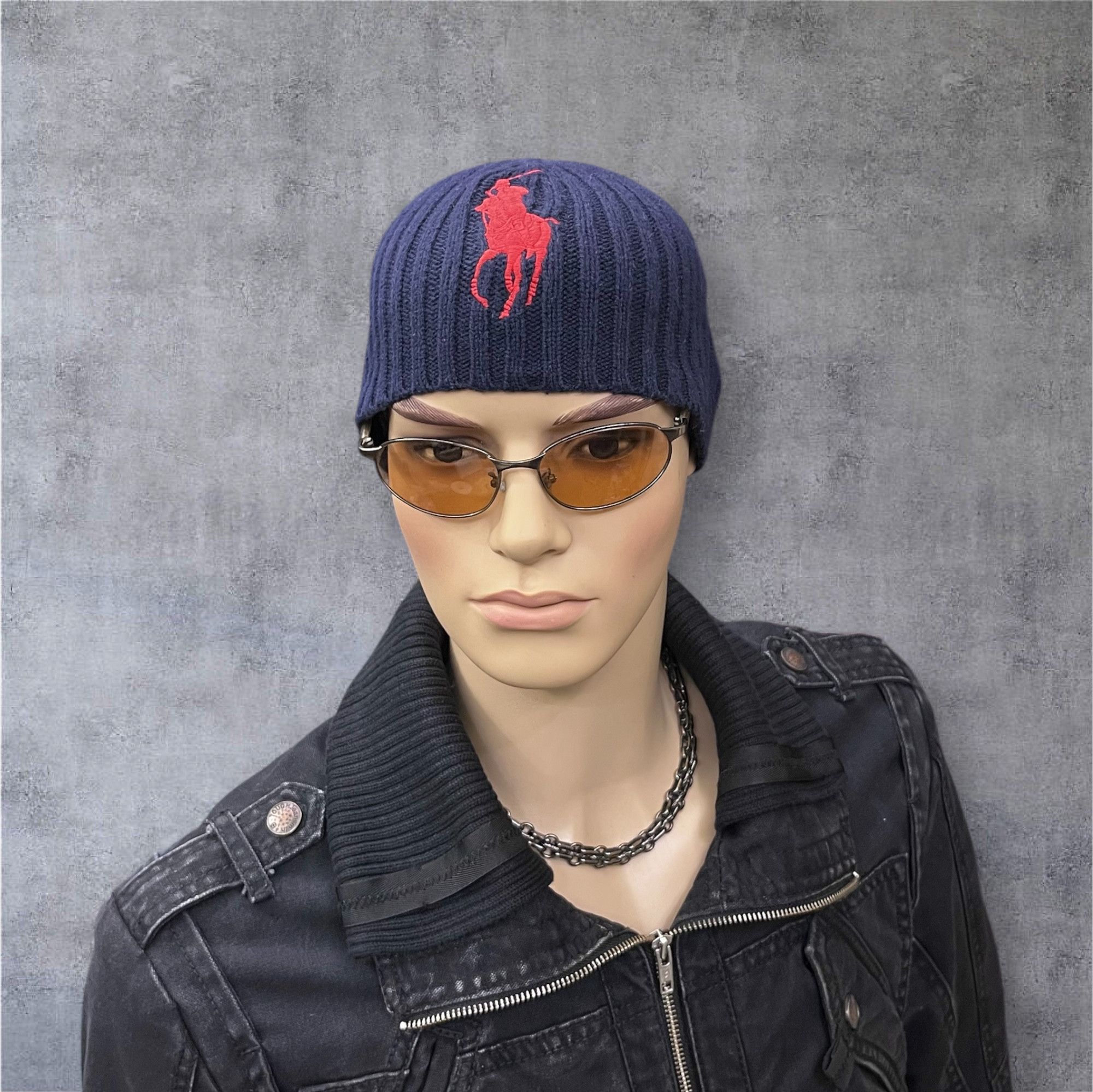 Polo Ralph Lauren 🔥Vintage 90’s Polo Ralph Lauren Big Red Pony Navy Beanie Size ONE SIZE - 1 Thumbnail
