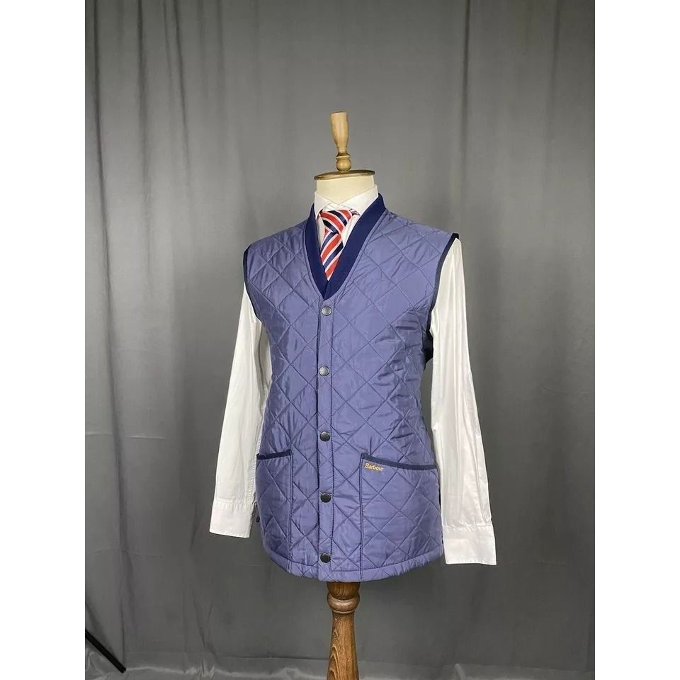 Barbour MINT! Barbour Eskdale Men's Blue Quilted Vest Size L Size US L / EU 52-54 / 3 - 3 Thumbnail