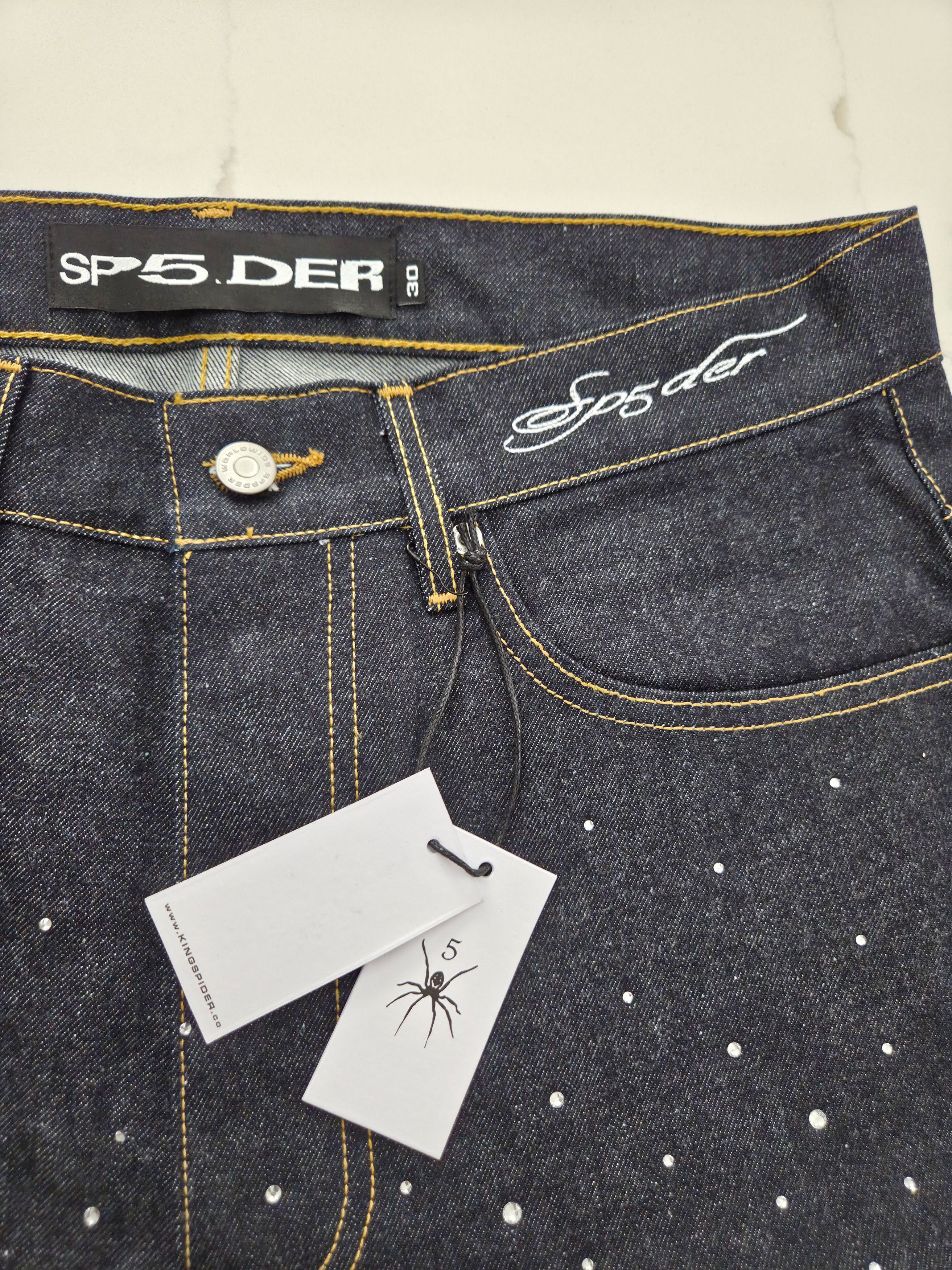 Sp5der Star Dust Rhinestone Shorts Size US 30 / EU 46 - 2 Thumbnail