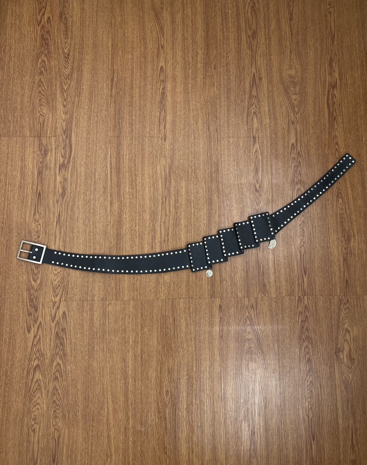 If Six Was Nine × Japanese Brand × Le Grande Bleu (L.G.B.) Black studded square punk leather belt Size ONE SIZE - 4 Thumbnail