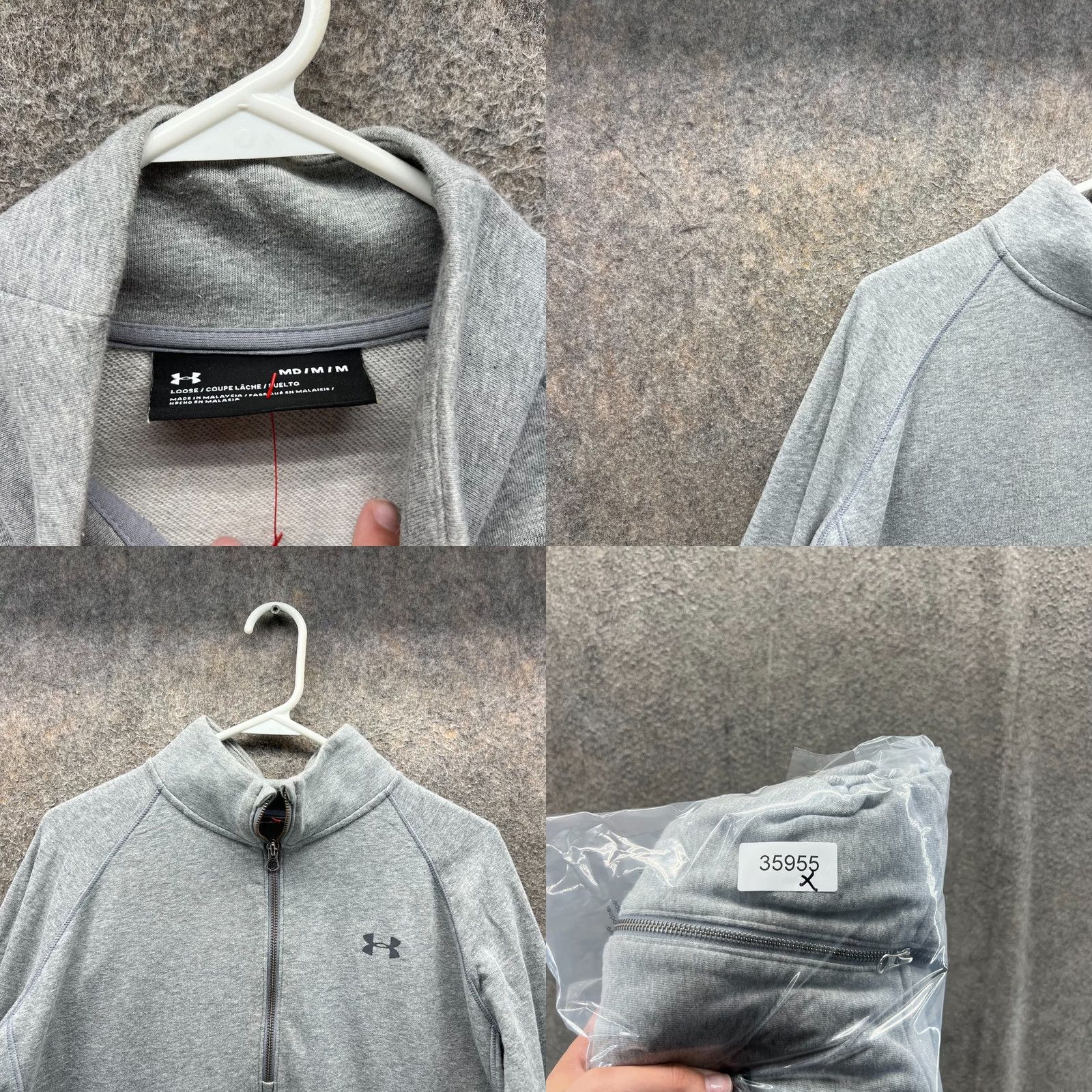 Under Armour Under Armour Sweatshirt Womens Medium Gray Half Zip Pullover Logo Fleece Mock Neck Zip Cold Weather Activewear - Mens? Size M / US 6-8 / IT 42-44 - 8 Thumbnail