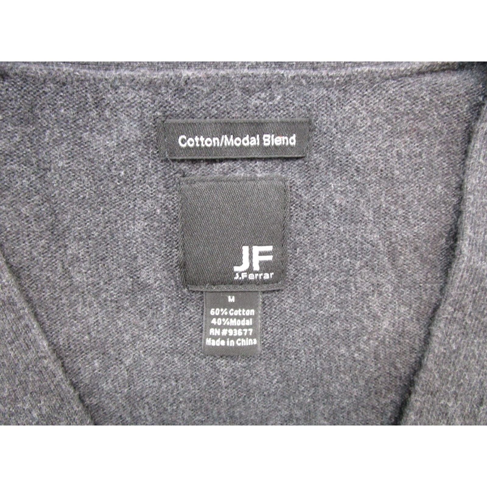 Vintage J. Ferrar Cardigan Sweater Modal Cotton Blend Button Up Men's M Black Size US M / EU 48-50 / 2 - 2 Thumbnail