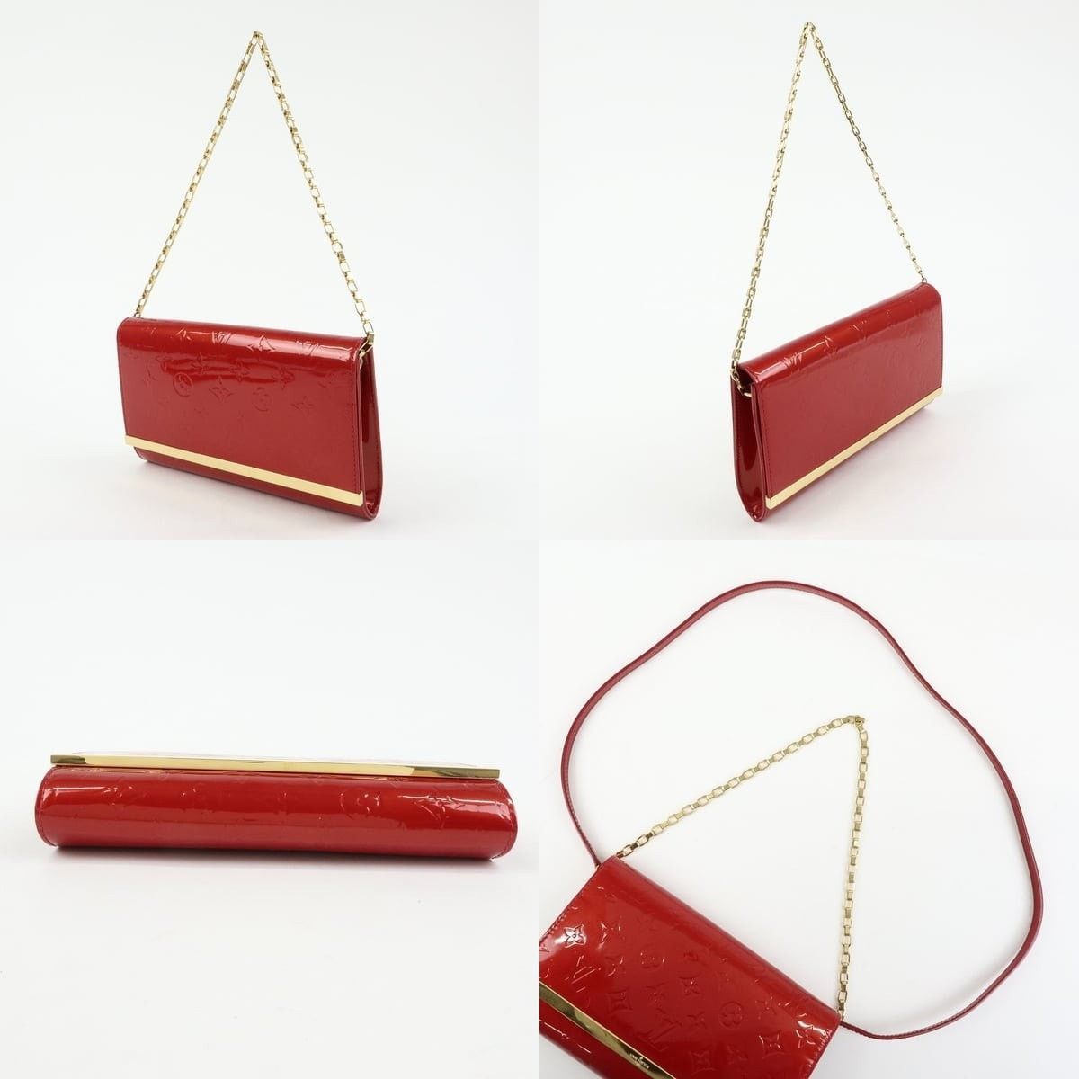 Louis Vuitton Louis Vuitton Monogram Vernis Ana Clutch Flap Bag Red Size ONE SIZE - 3 Thumbnail