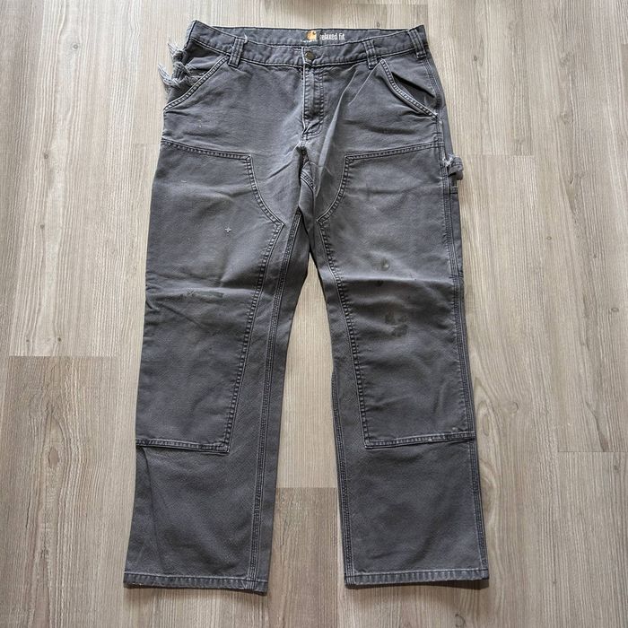 Carhartt Carhartt Gray Double Knee Front Duck Cargo Pants Sz 35 x 30 ...