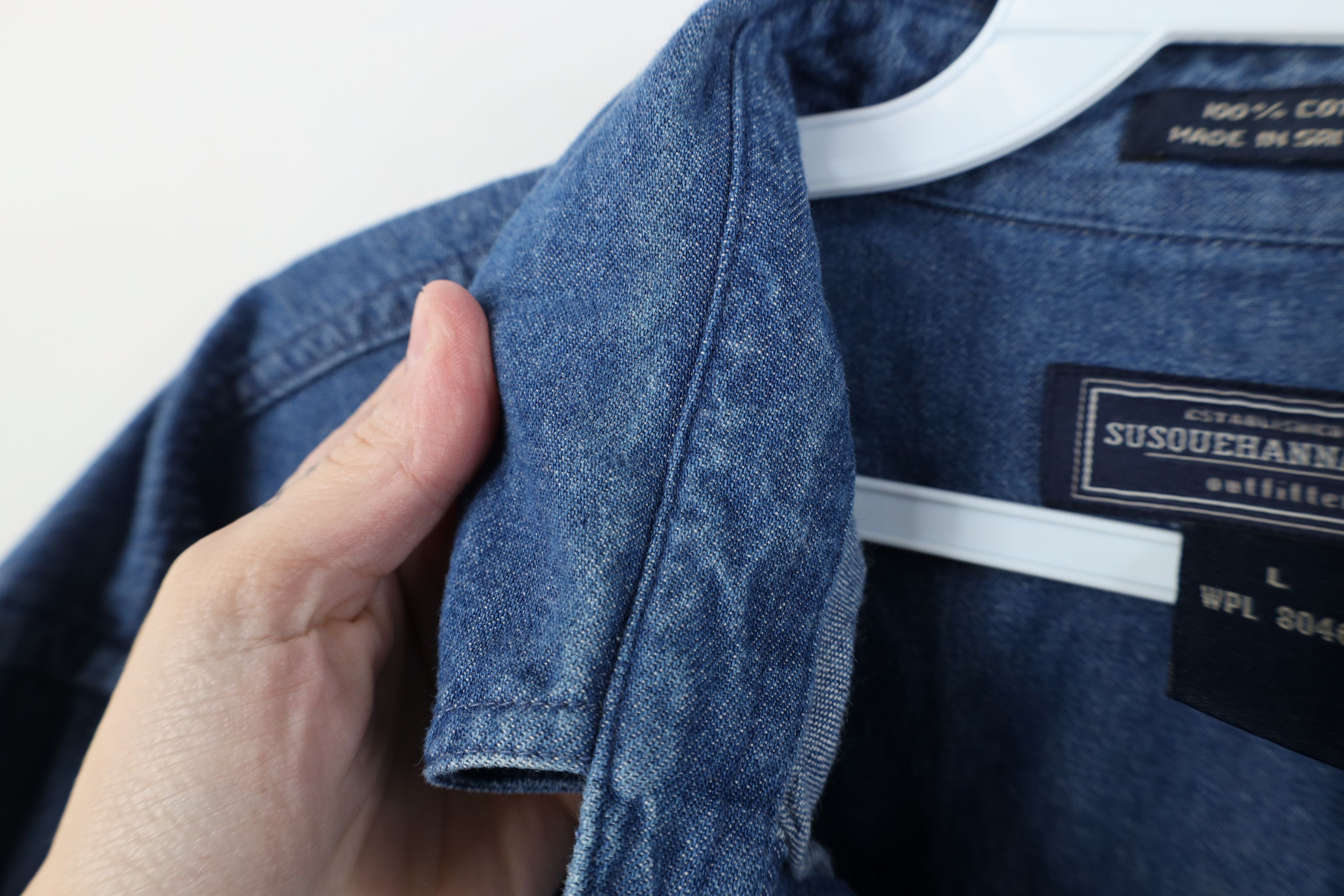 Vintage Vintage 90s Streetwear Denim Jean Collared Button Down Shirt Size US L / EU 52-54 / 3 - 6 Thumbnail