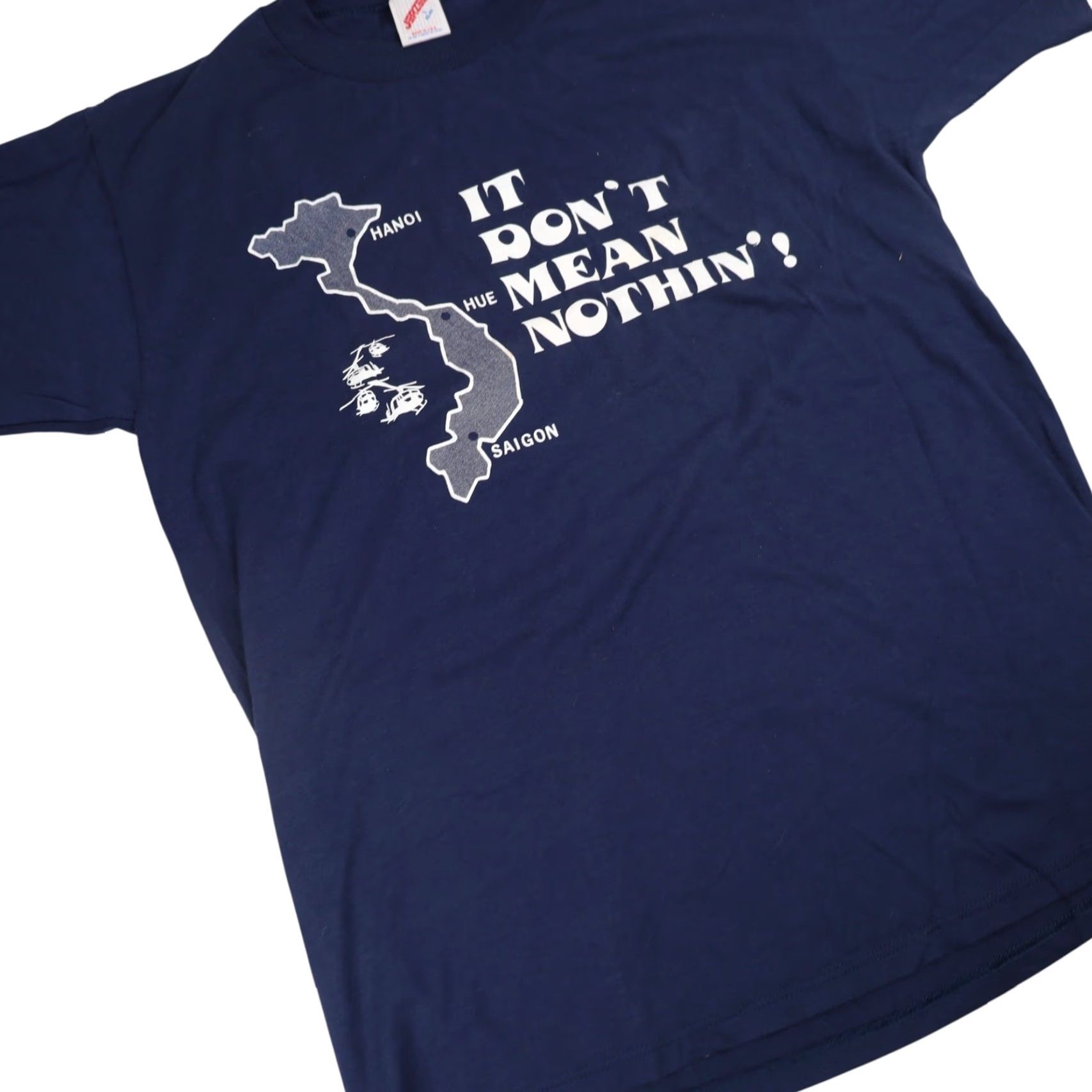 Jerzees VINTAGE It Dont Bean Nothin! Vietnam Mens Large Graphic T Shirt Blue Jerzees MENS L Blue Graphic T Shirt Vintage Mens Large BLUE N? (Oops) Size US L / EU 52-54 / 3 - 3 Thumbnail