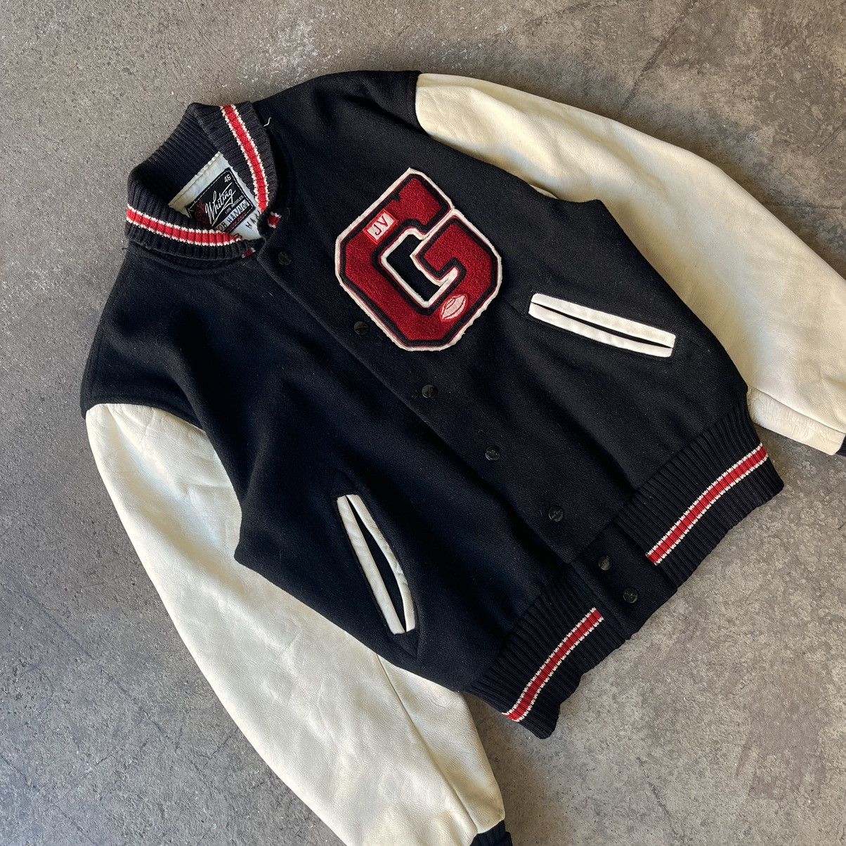 Vintage Red & Grey Wool Varsity Jacket S main image 0