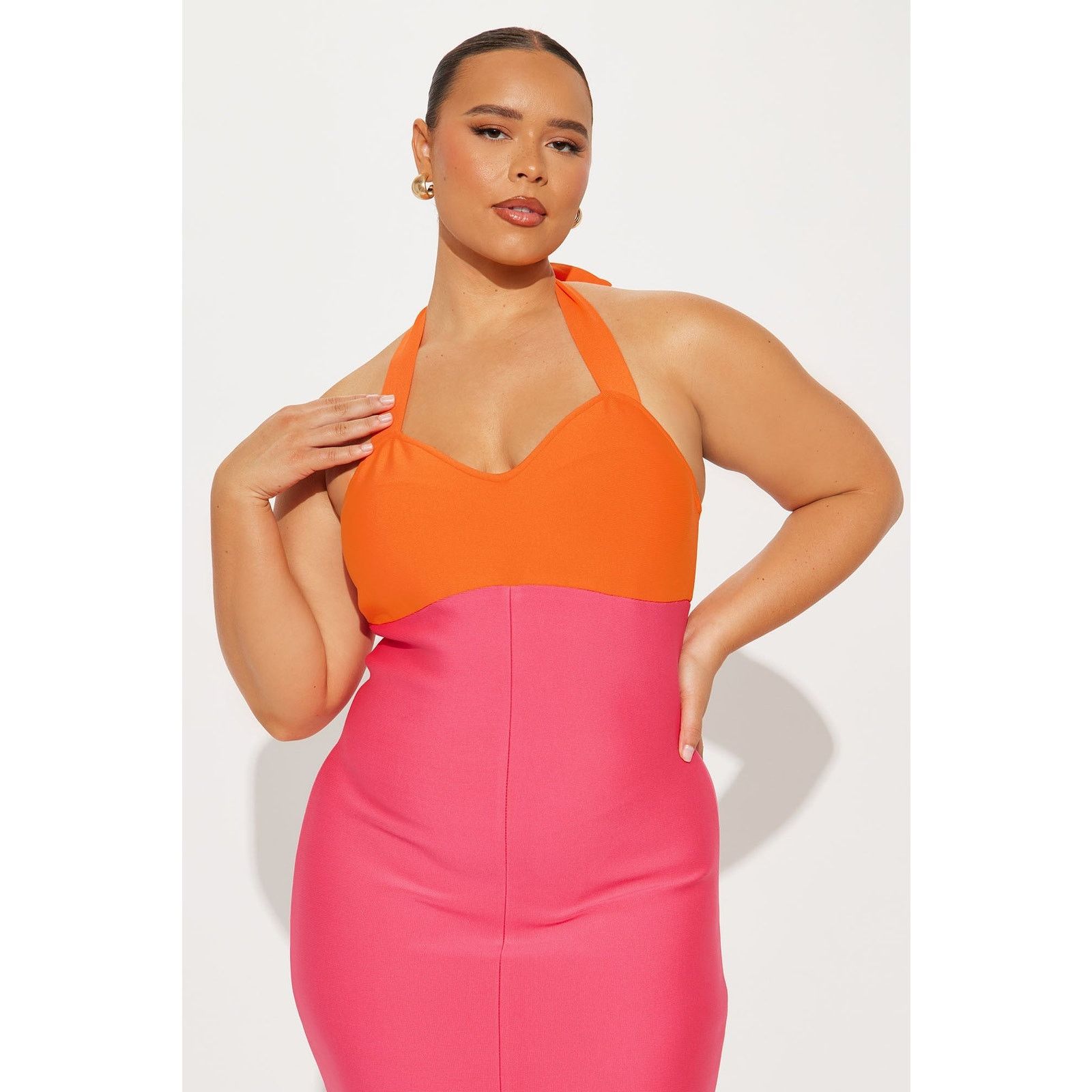 Other Always Winning Bandage Midi Dress - Pink/combo - Size M Size M / US 6-8 / IT 42-44 - 6 Thumbnail