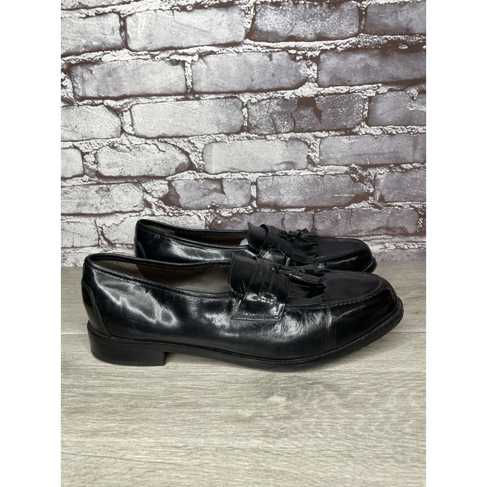Nunn Bush Nunn Bush Dress Flex Black Leather Kiltie Tassel Loafers Sho Size US 12 / EU 45 - 20 Thumbnail