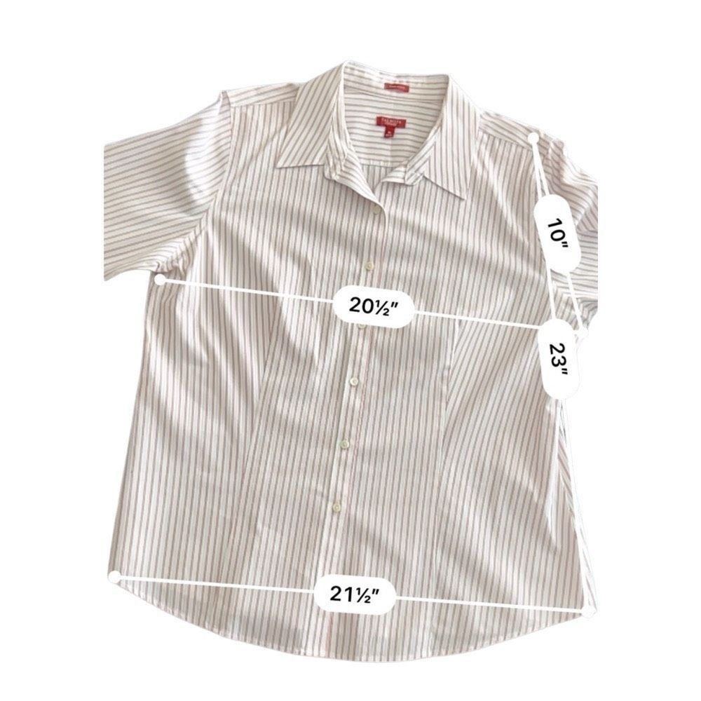 Robert Talbott Women's Talbots White & Pink Striped Button Down Shirt Size Size XL / US 12-14 / IT 48-50 - 2 Thumbnail