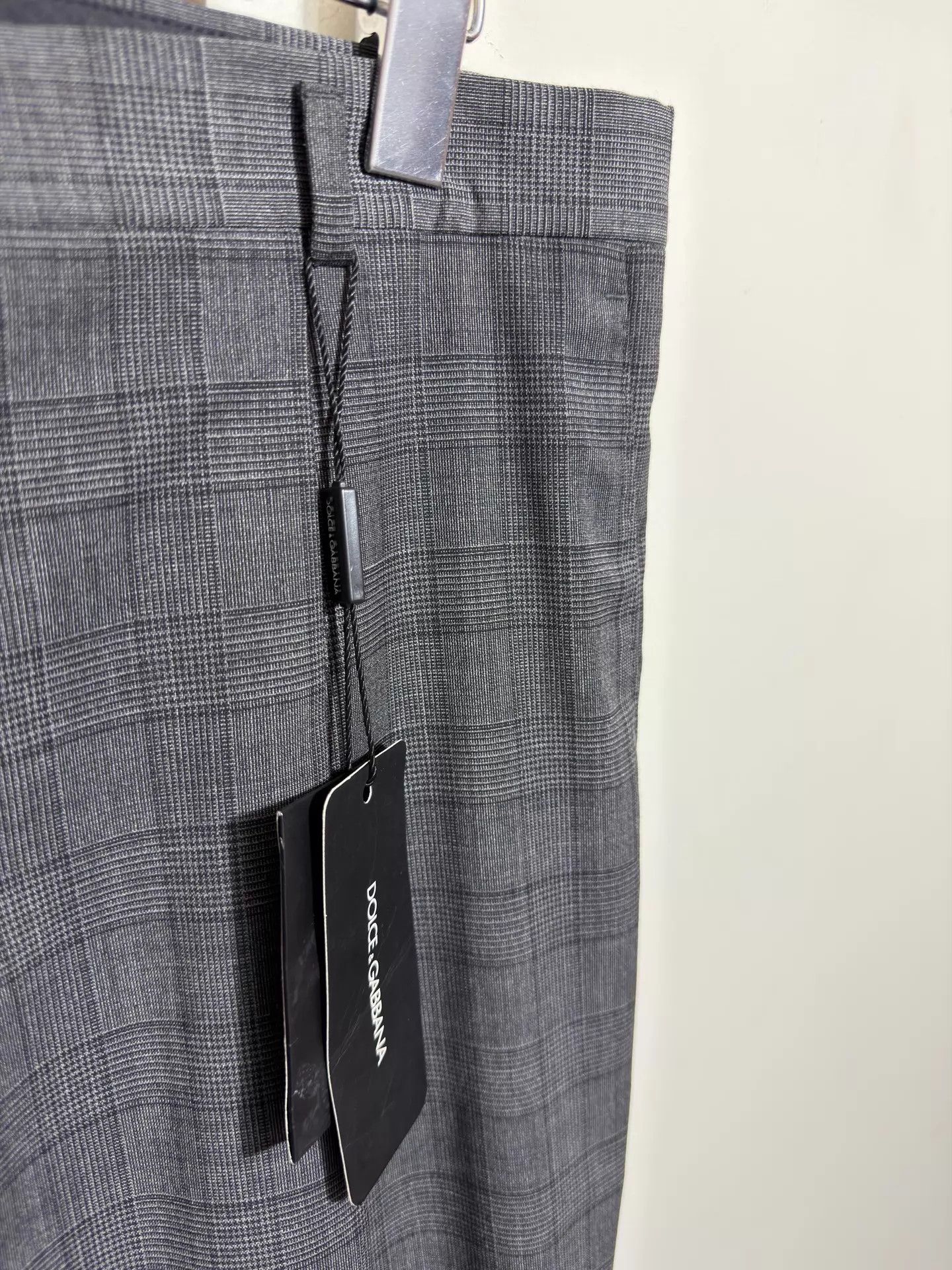 Dolce & Gabbana DG Slim Fit Trousers Dark Gray POW Check IT50 Size US 34 / EU 50 - 3 Thumbnail