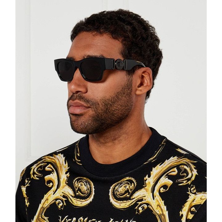Versace Versace VE4479U GB1/87 Sunglasses Black Square Frame Size ONE SIZE - 3 Thumbnail
