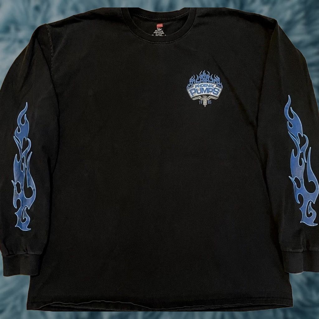 JNCO VINTAGE Phoenix Faded Flame Shirt XXL Black Mens T-Shirt Long Sleeve Crew Neck 2XL Harley Skate Punk Biker 90s 80s Jnco Retro Size US XXL / EU 58 / 5 - 1 Thumbnail