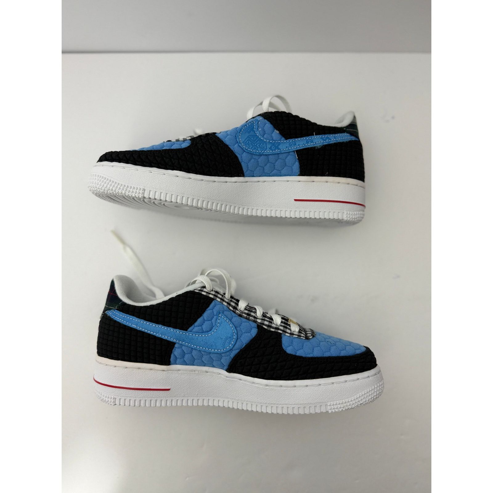 Nike Nike Air Force 1 LV8 Women's Blue Black Quilted Patchwork Size US 6.5 / IT 36.5 - 3 Thumbnail